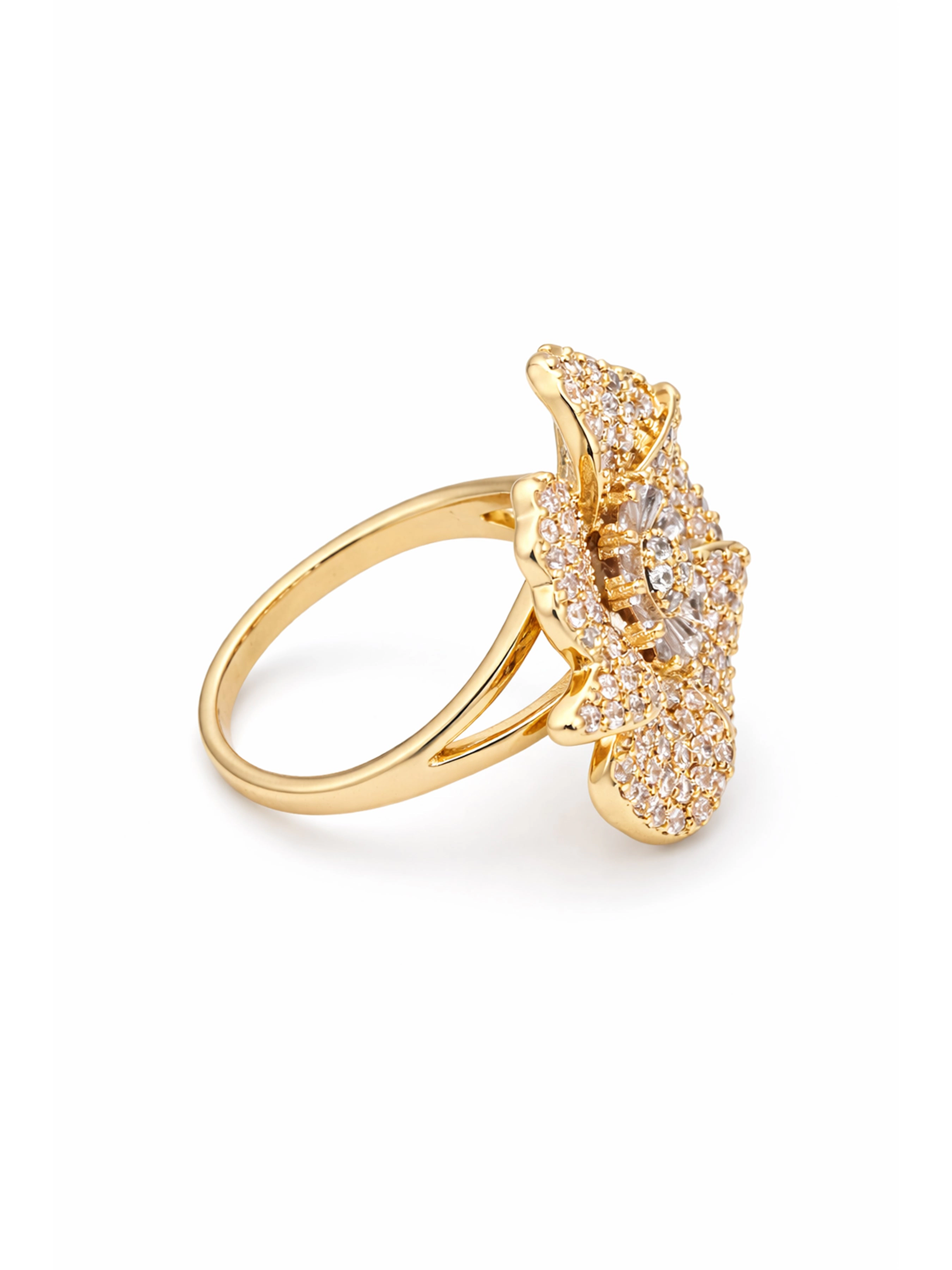 AGP Paris Women's Pave Floral Statement Ring