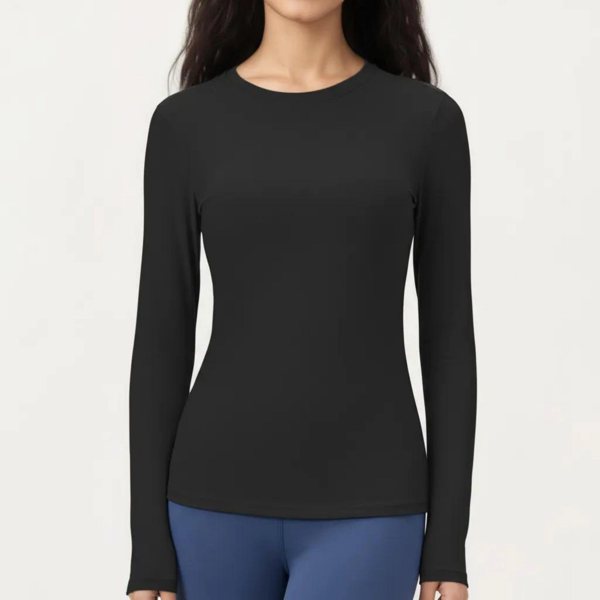 Anna-Kaci Women's Long Sleeve Fitted Stretch Knit Performance Top