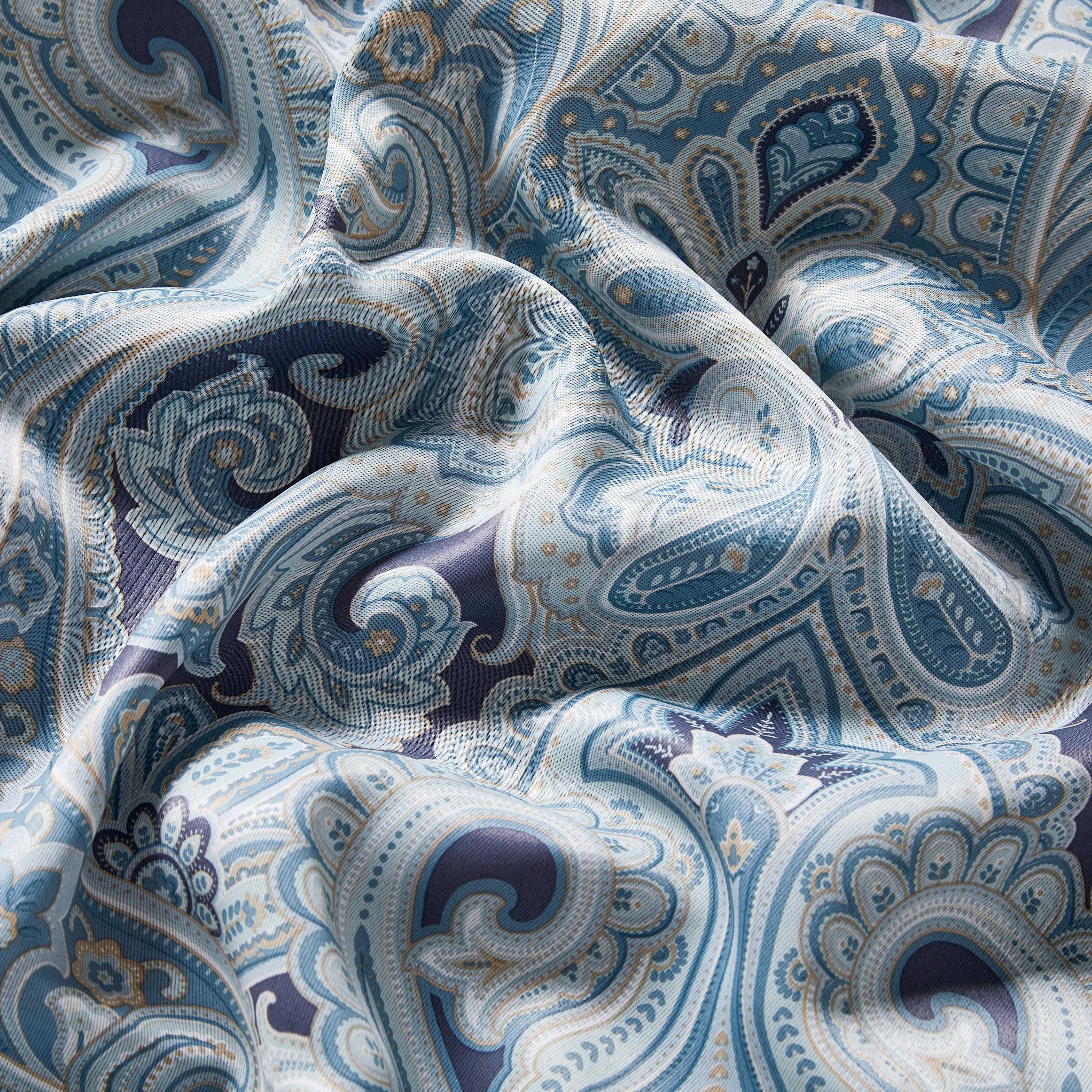 HLC.ME Paris Paisley Rod Pocket Short Scalloped Curtain Valance for Kitchen, Bathroom, Basement and Small Windows