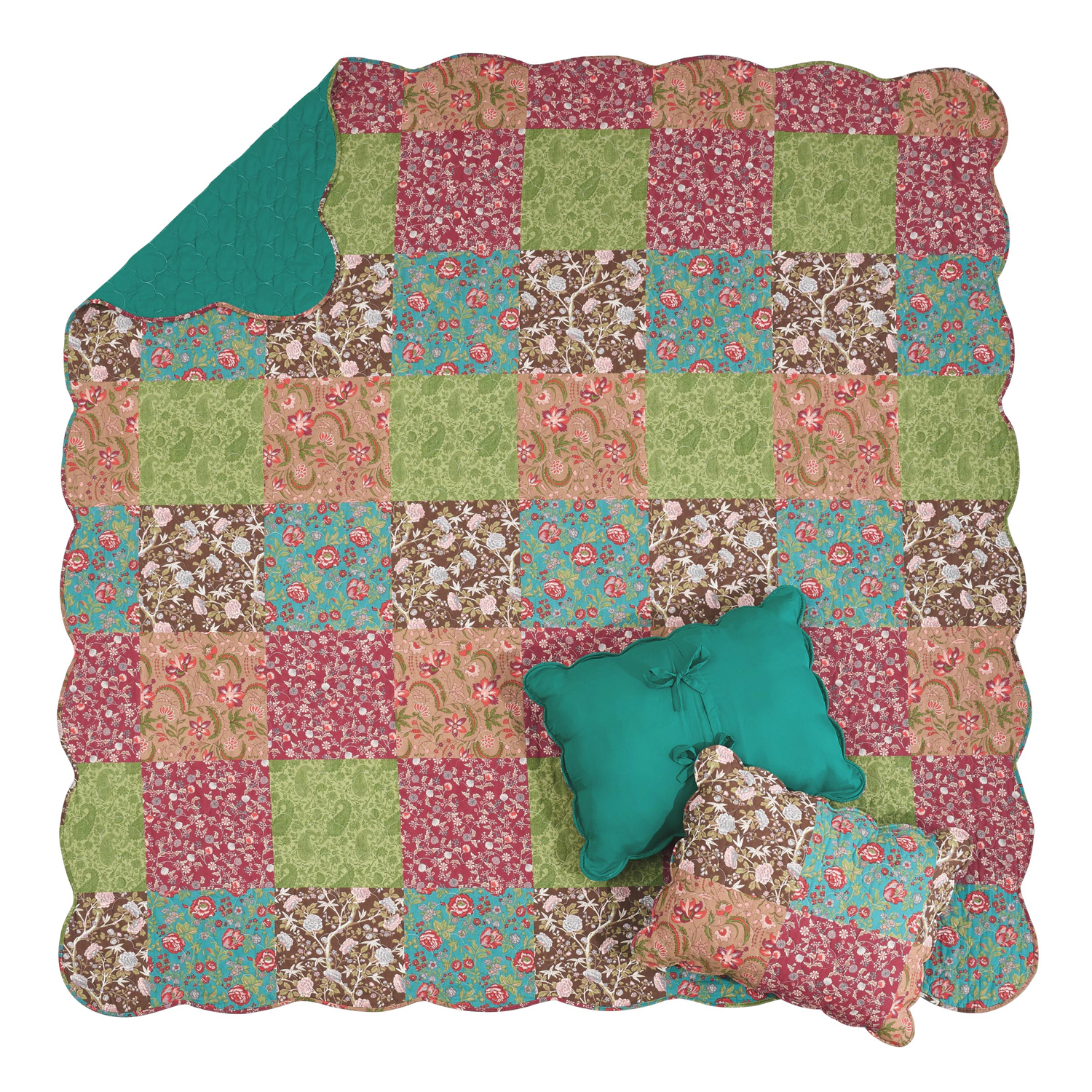 Greenland Home Fashions Danica Cotton Reversible Lightweight Bedding Quilt Set
