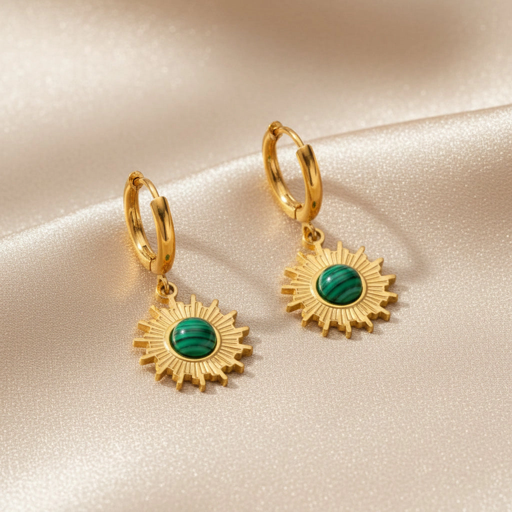 DressAtR Women's Sun 18K Gold Plated Drop Earrings