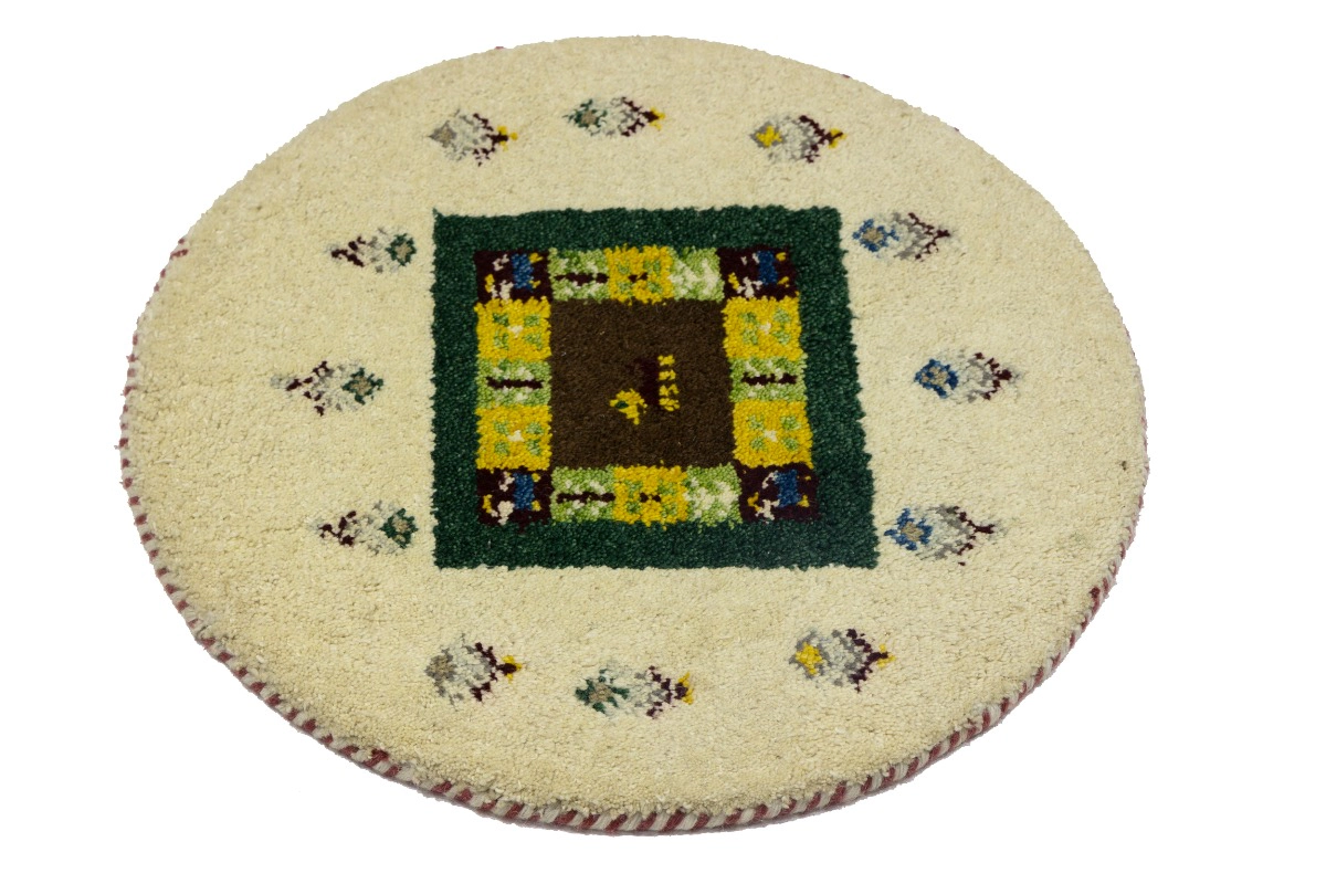 Magic Rugs 2'0 x 2'0 Hand Knotted Indo-Gabbeh Oriental Wool Round Rug
