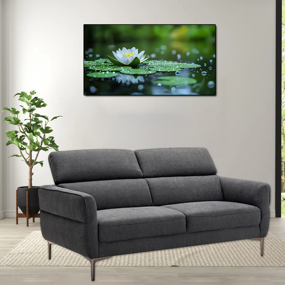 Hivvago 72.5-Inch Contemporary Fabric Loveseat Sofa with Adjustable Headrests