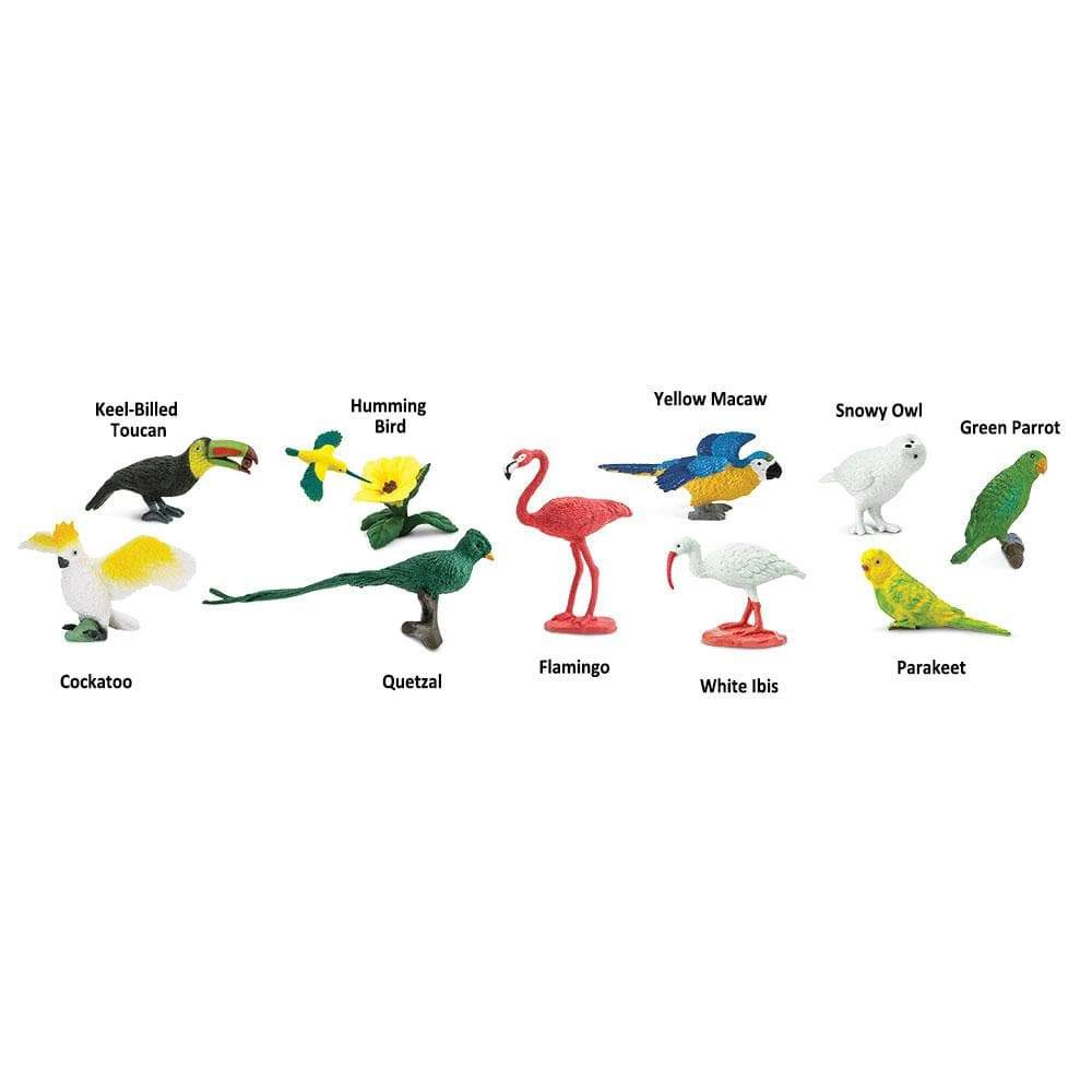 Safari Ltd. - Exotic Birds TOOB - contains 10 Mini Figurines