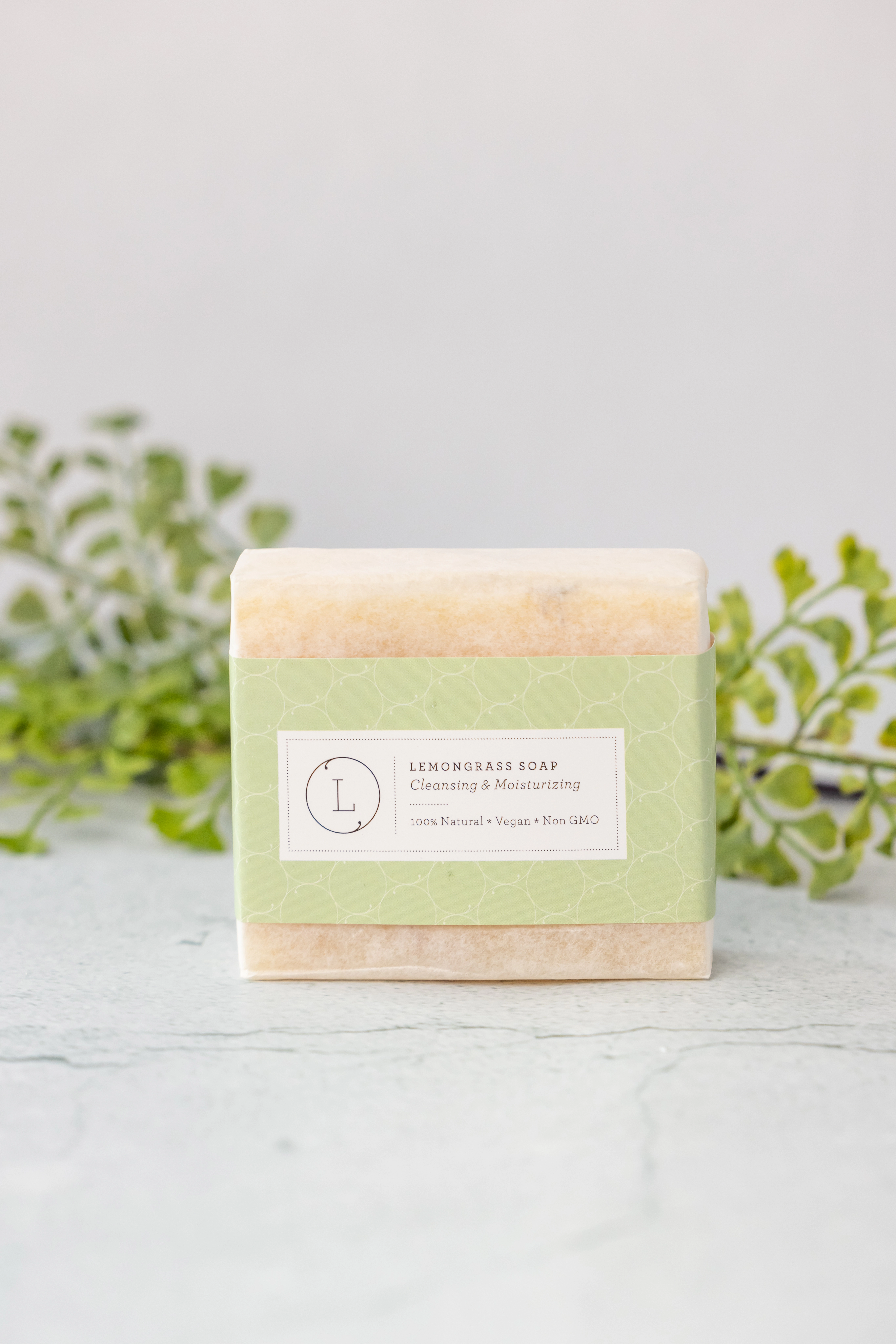 Lizush 2x Natural Cold-Process Soap Bars with Essential Oils - Lemongrass