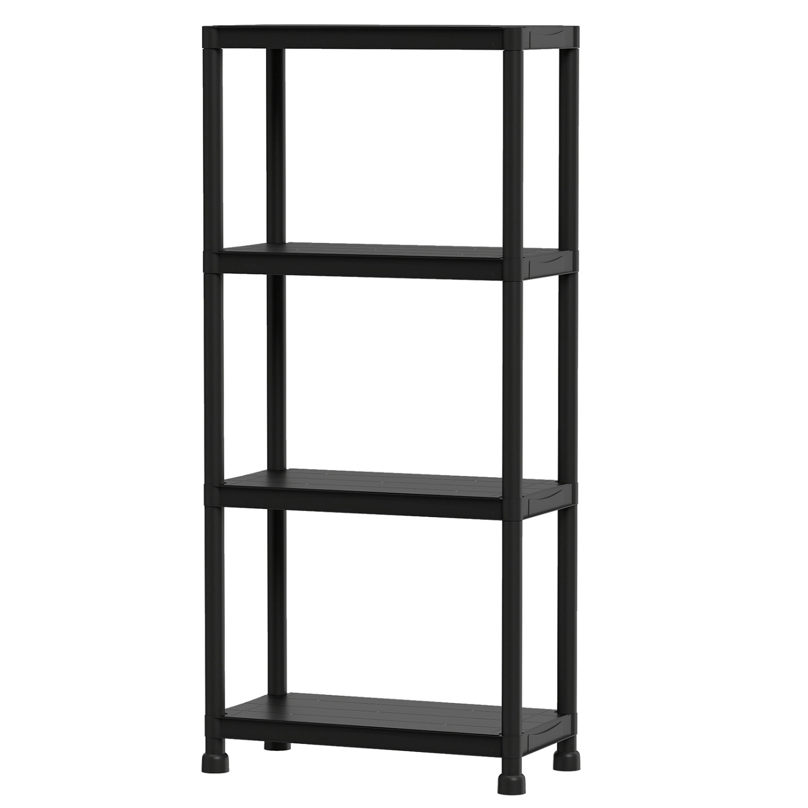 SUGIFT 4-Tier 300-lb Capacity Waterproof PP Plastic Storage Shelves with 14.5-in Shelf Clearance