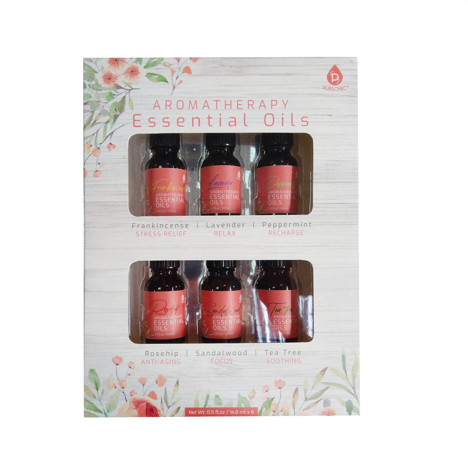 Pursonic Unisex  6 Pack of Aromatherapy Essential Oils