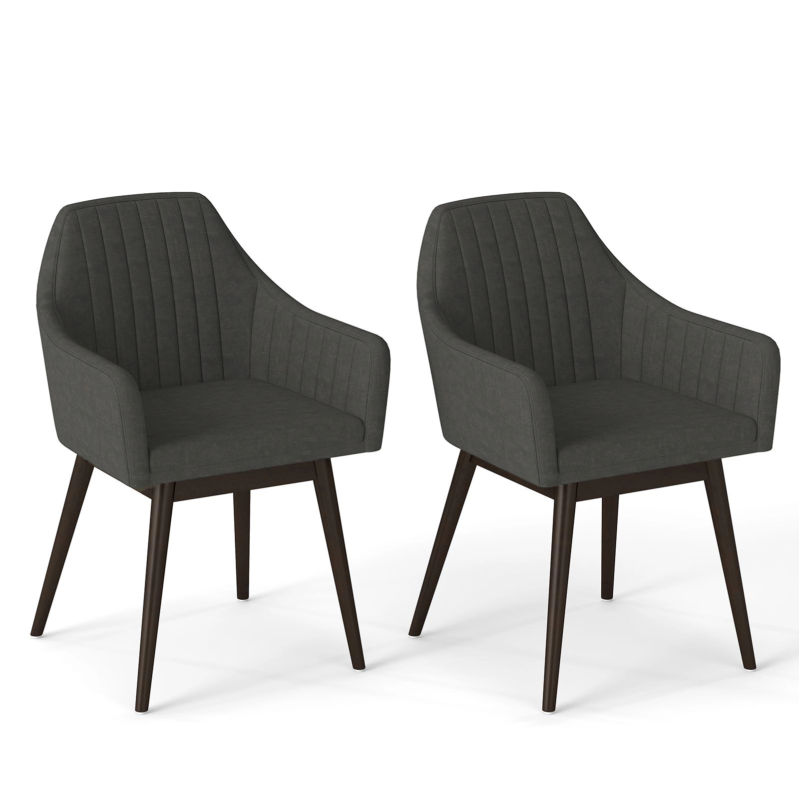 SlickBlue Upholstered Accent Chairs, Rubber Wood Legs, Armrests, 2 Pack