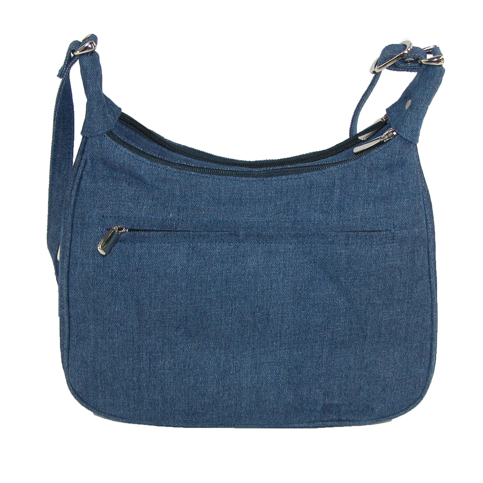 Magnifique Denim Style Shoulder Handbag with Adjustable Strap