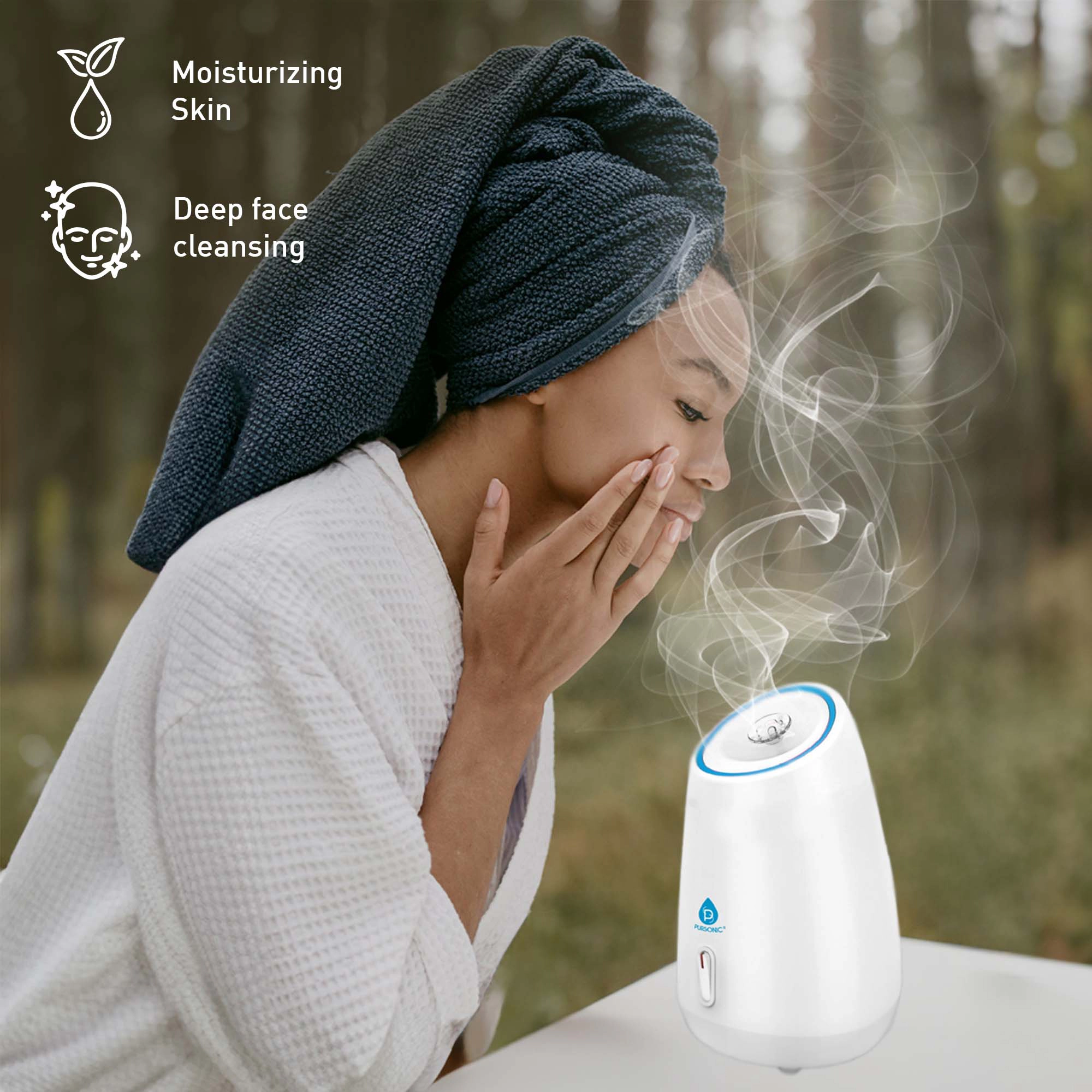 Pursonic Unisex Hydrating Skincare & Beauty Bundle: Lip Masks, Facial Steamer, Tea Tree Masks & Coconut Oil