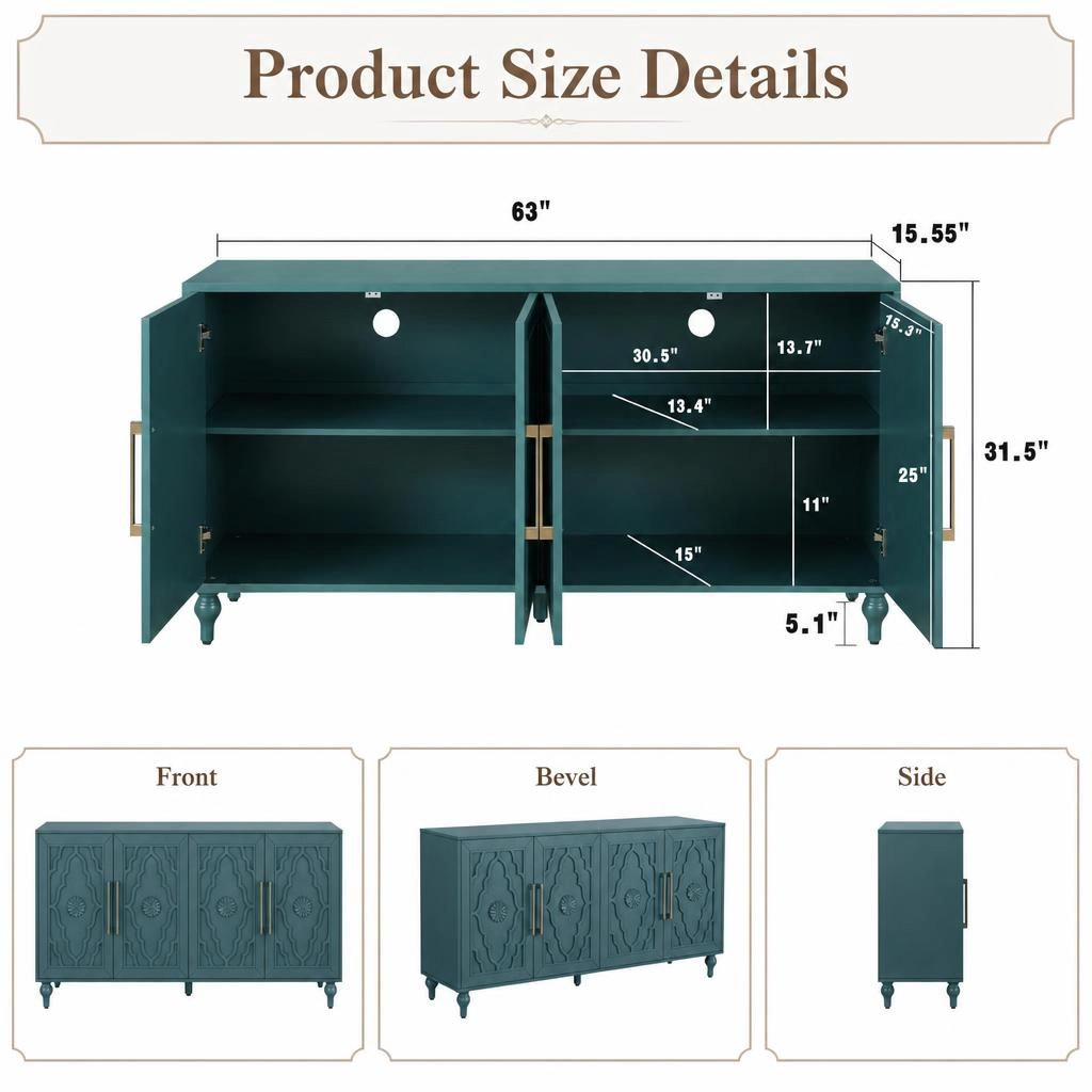 GOODSILO 63" MDF Freestanding Home Storage Cabinet