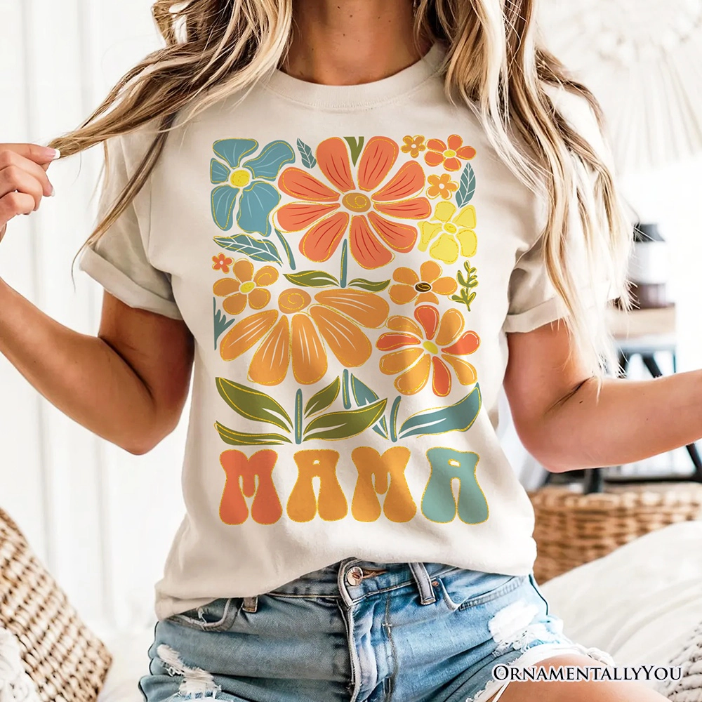 OrnamentallyYou Womens Boho Floral Mama T-Shirt