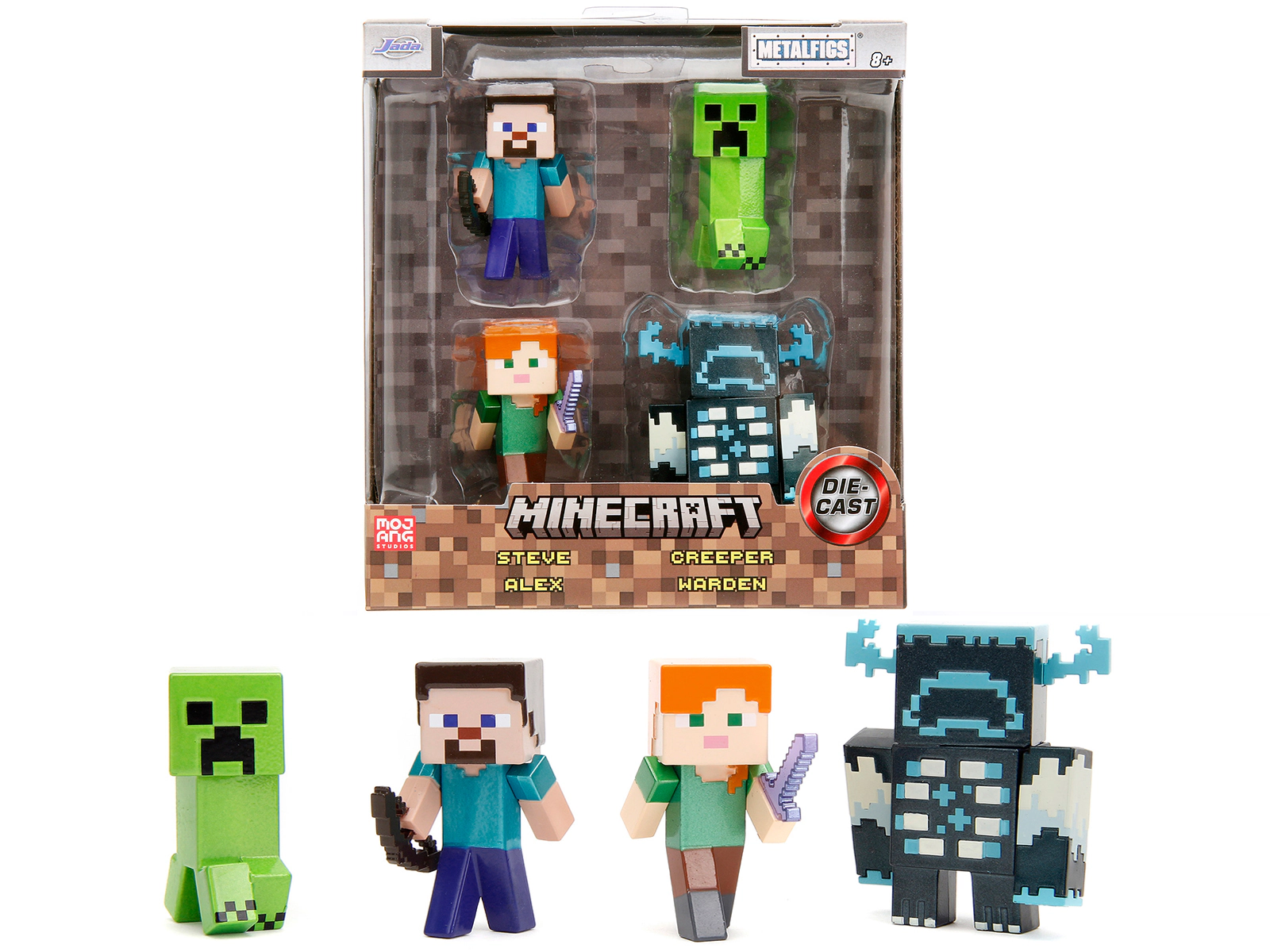 Jada Set of 4 Diecast Figures "Minecraft" Video Game "Metalfigs" Series Diecast Models by Jada