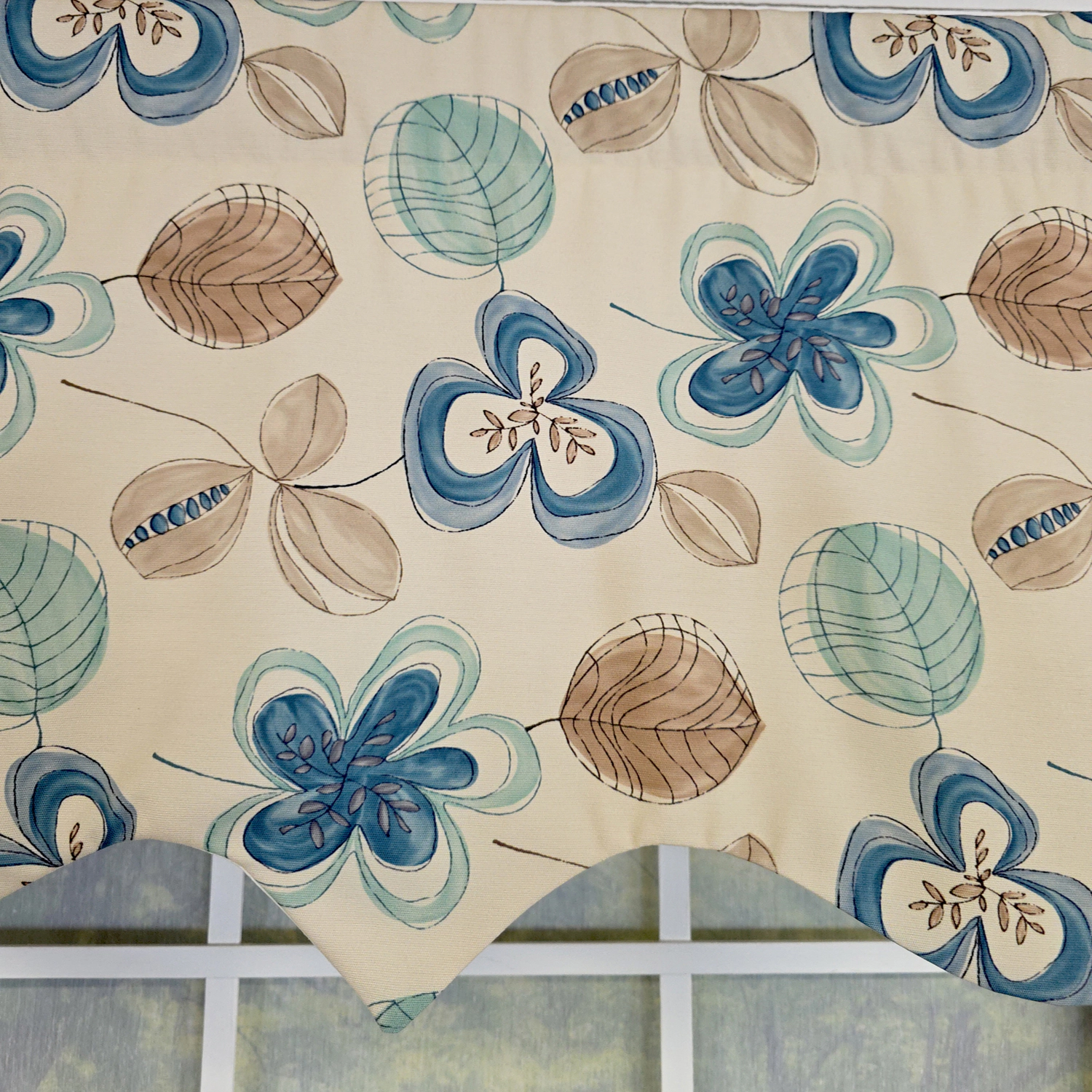 RLF Home 100% Cotton Jolly Regal  Fully lined Windows Rod Pocket Valance 50" x 17"  Cream