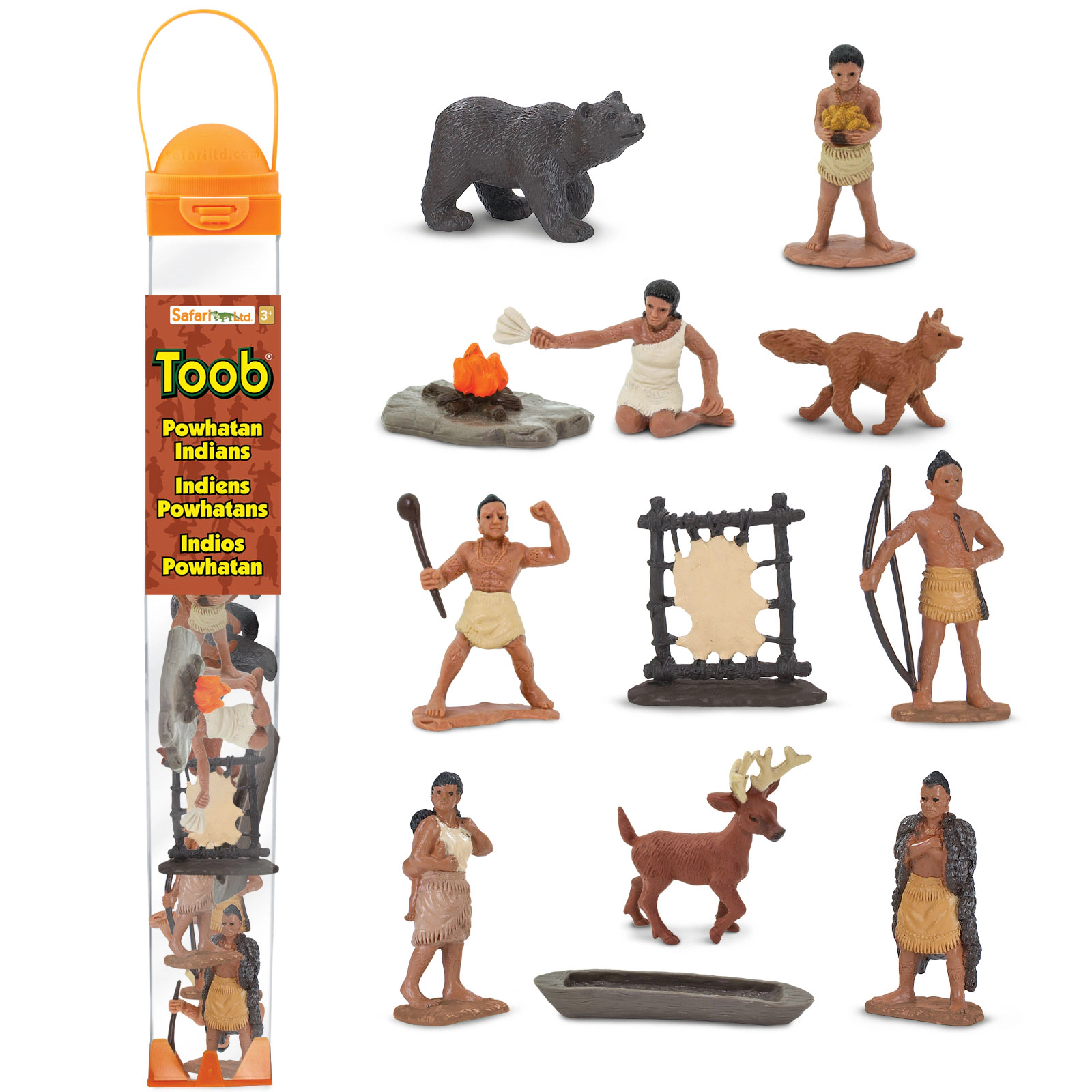 Safari Ltd. - Powhatan Indians TOOB - contains 11 Mini Figurines