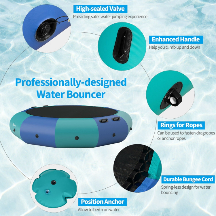 Hivvago 10 Feet Inflatable Splash Padded Water Bouncer Trampoline