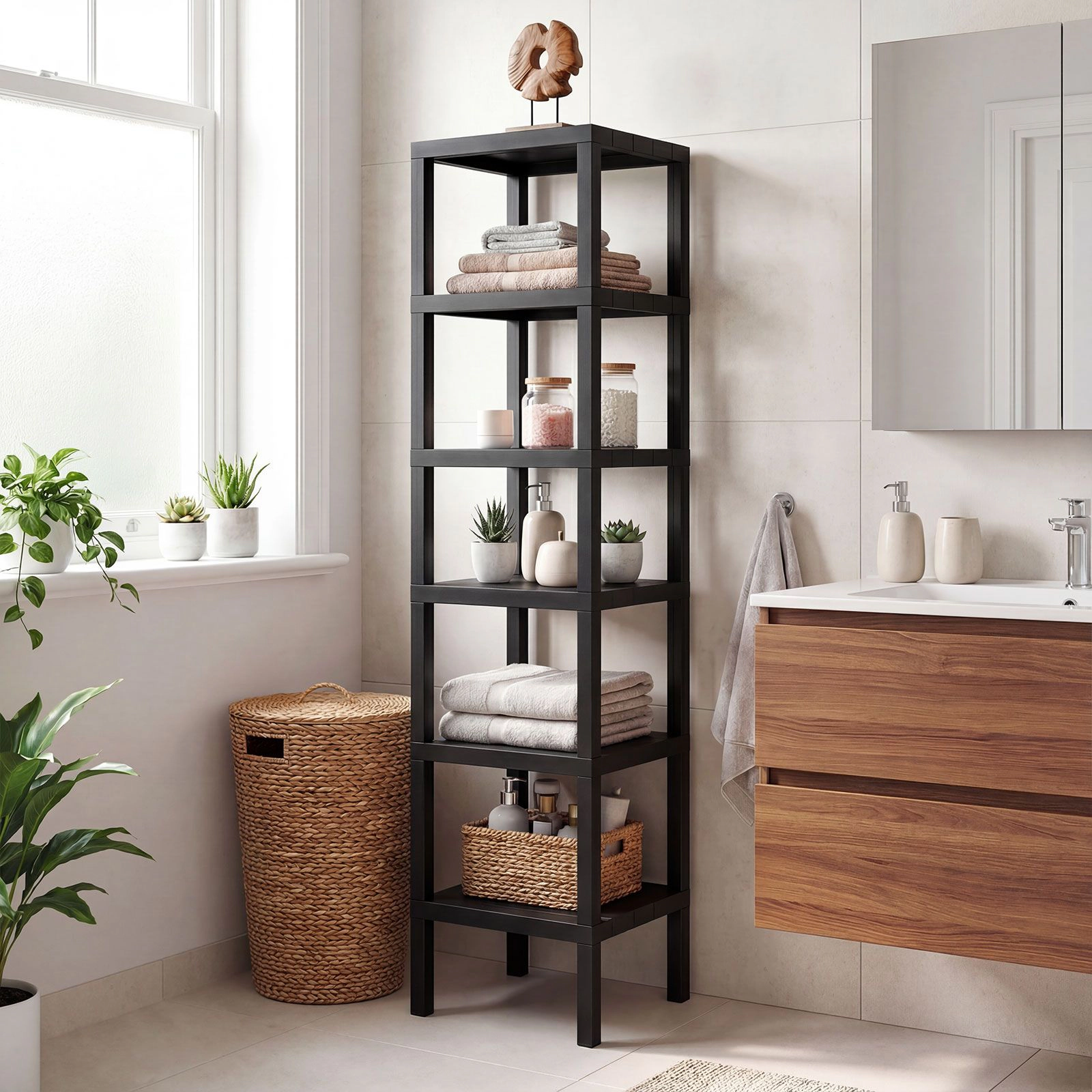 SlickBlue 6-Tier Plastic Storage Shelf Modular Organizer Rack