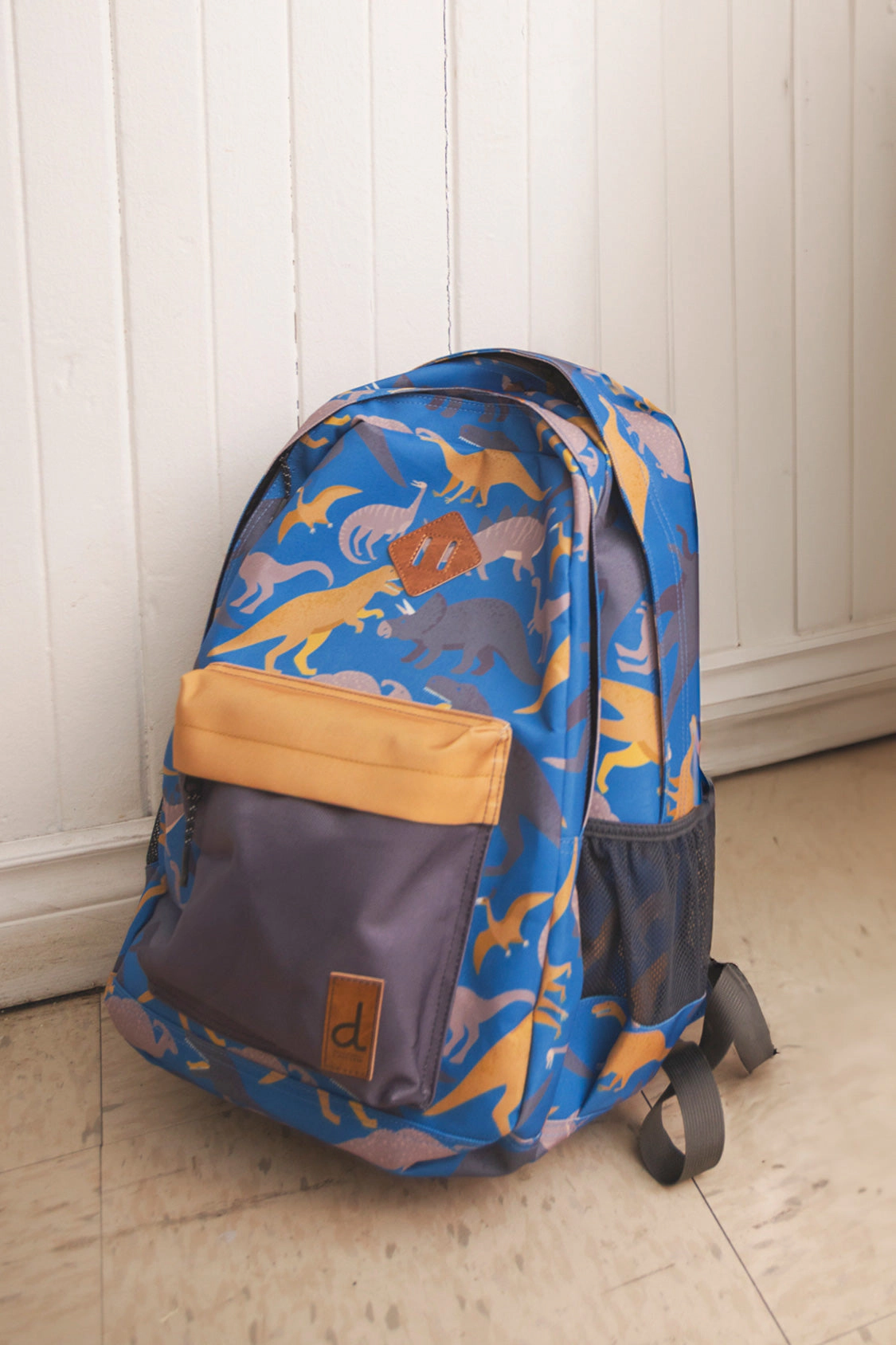 Deux par Deux Boys Dinosaur Print Two-Compartment Backpack with Padded Laptop Sleeve