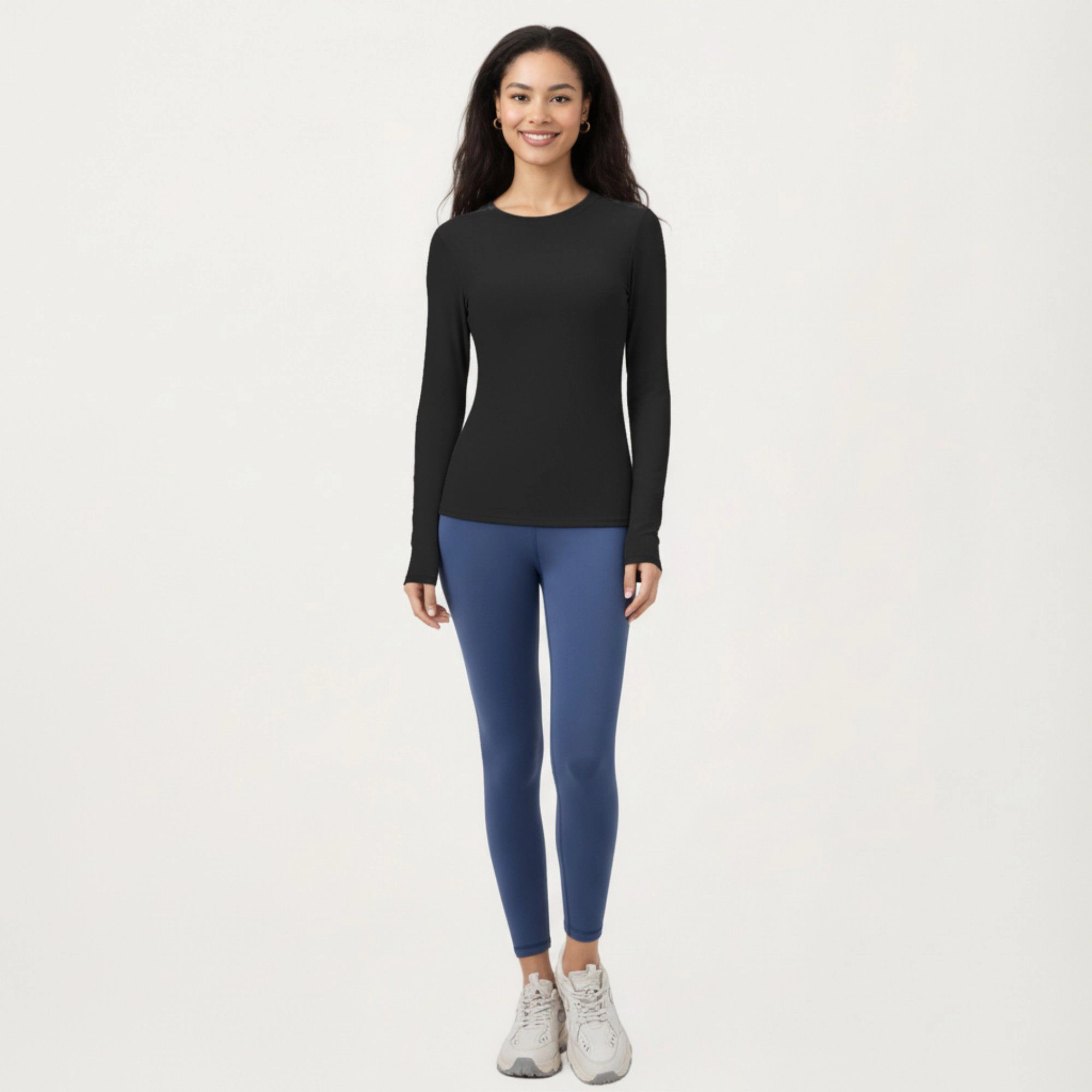 Anna-Kaci Women's Long Sleeve Fitted Stretch Knit Performance Top