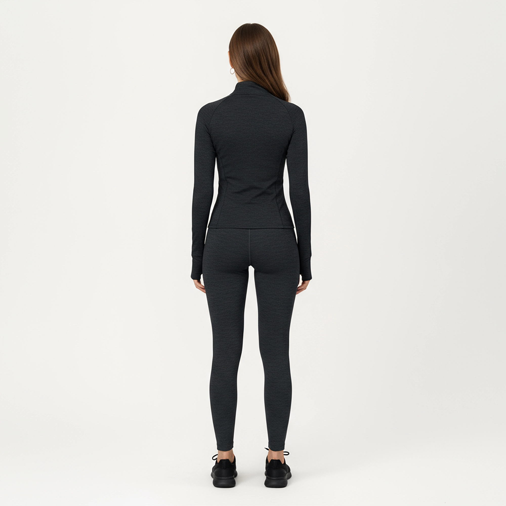 Anna-Kaci Women's Long Sleeve Zip-Up Mock Neck Active Jacket with Thumbhole Cuffs