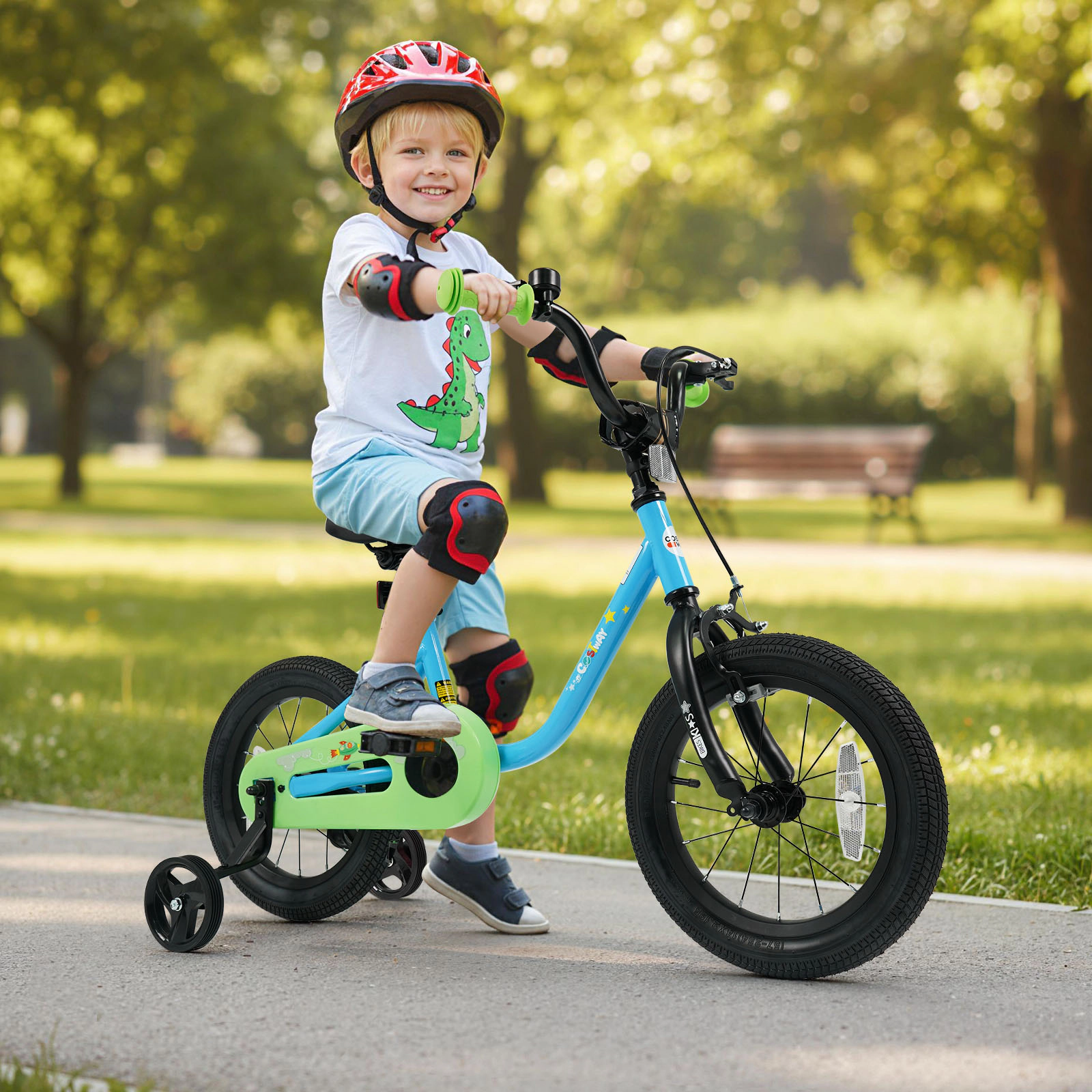 LJG Kids Bike for 3-7 Years Old Boys and Girls 12/14/16-Inch Children Bicycle Blue