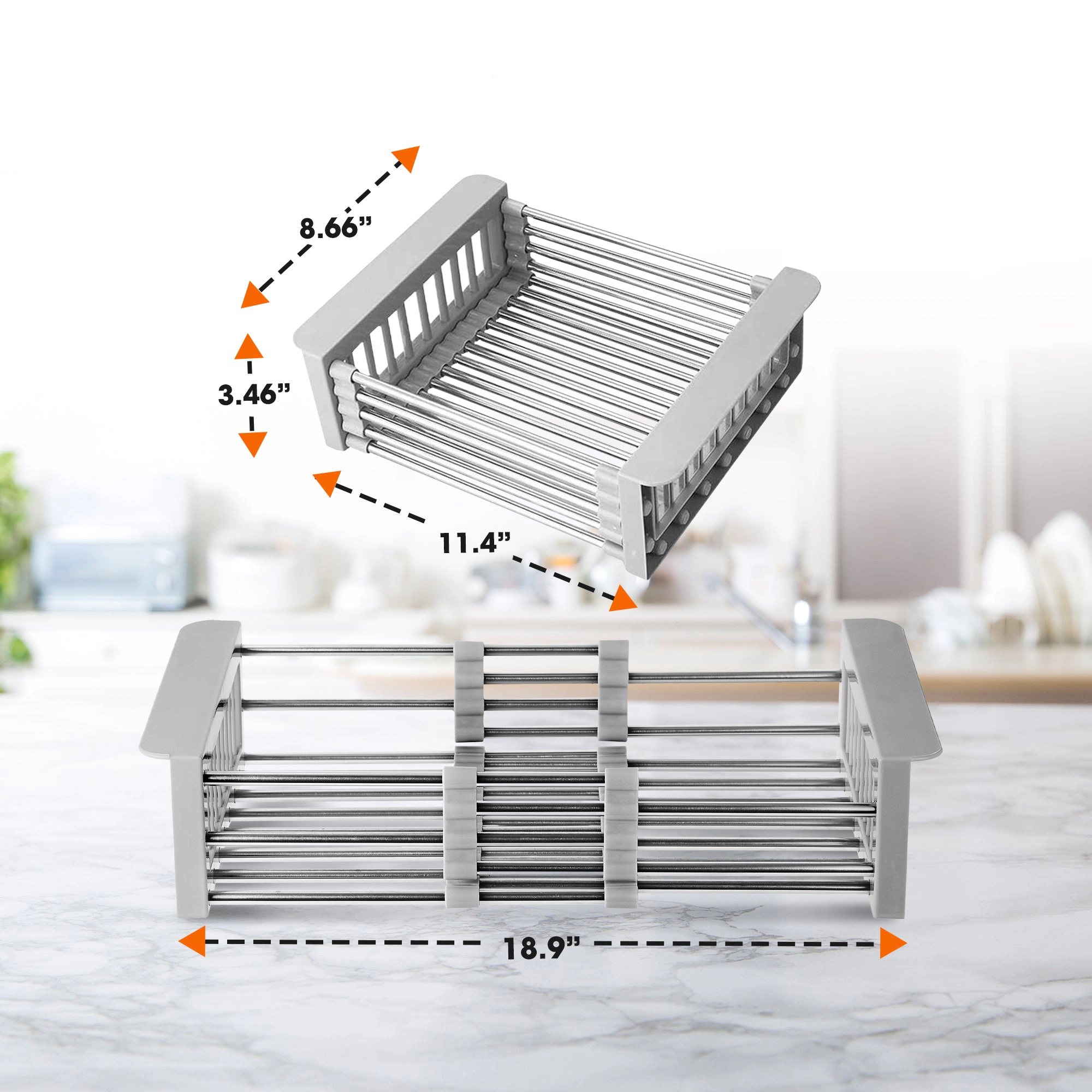 Cheer Collection Over The Sink Retractable Drying Rack and Strainer
