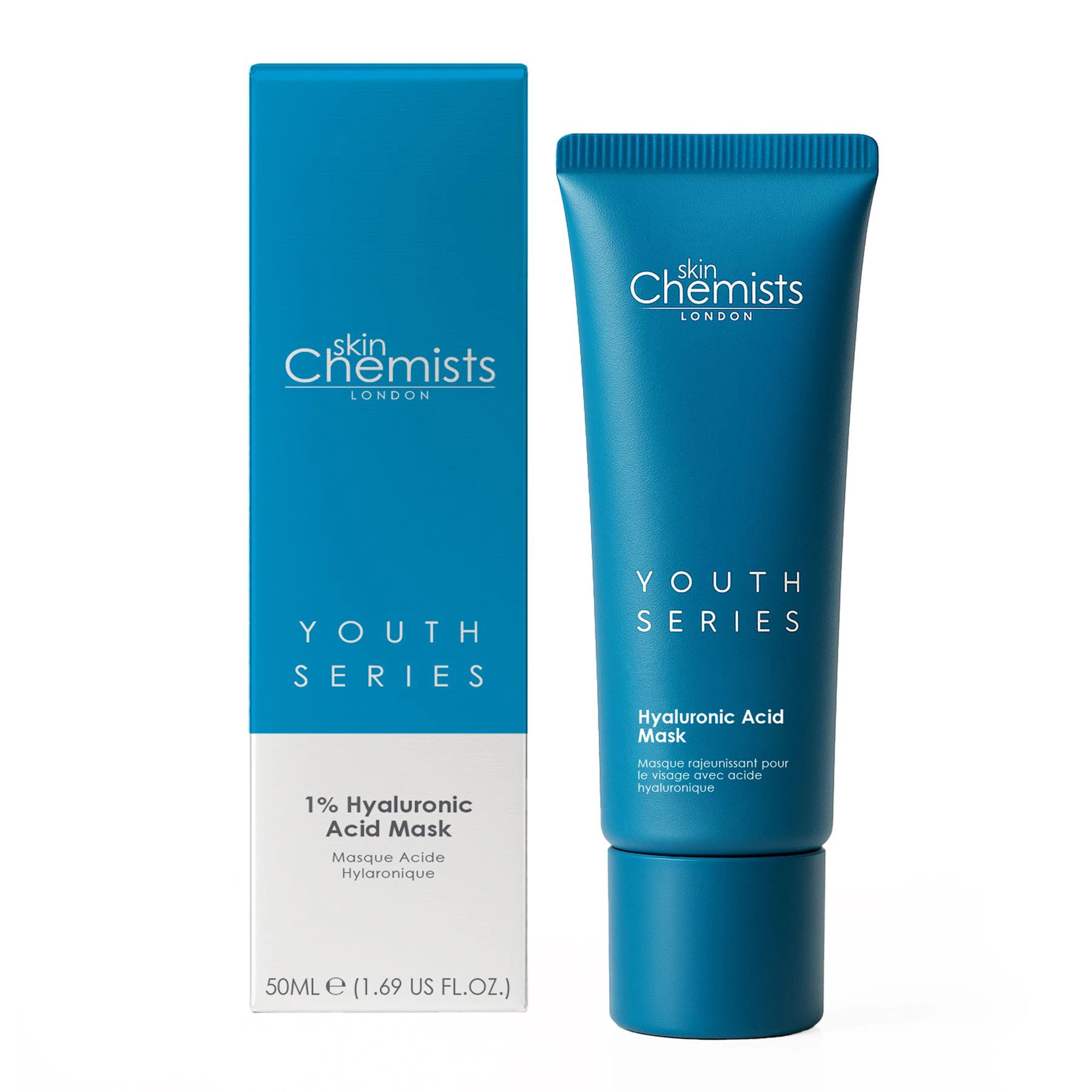 skinChemists Youth Series 1% Hyaluronic Acid Mask 50ml - Anti-Aging Hydration for Dry Skin