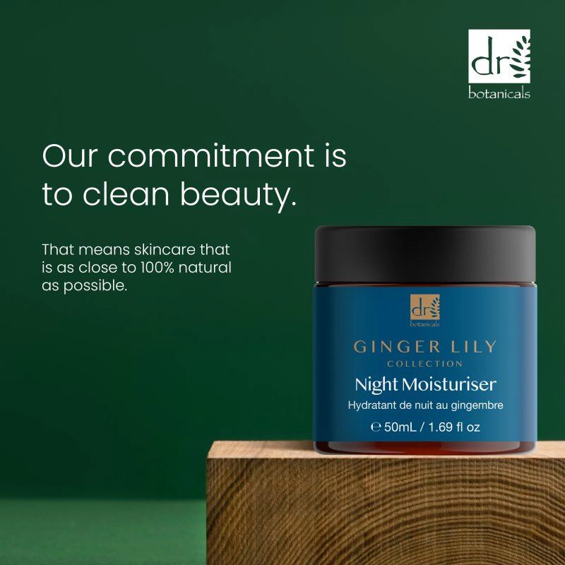 Dr Botanicals Gingerlily Night Moisturiser 50ml - Intense Overnight Hydration, Brightening