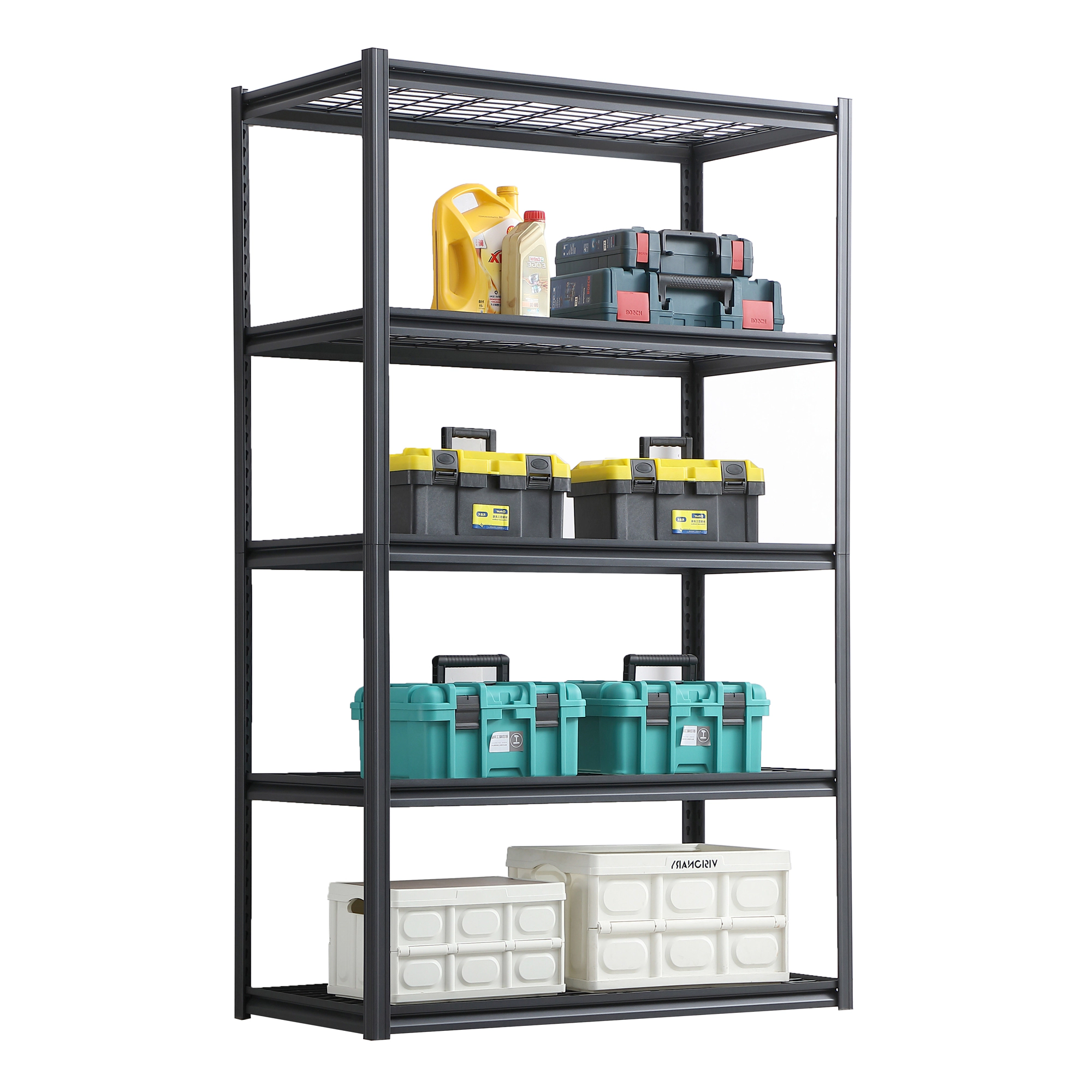 Flynama 5 Tier Heavy Duty Steel Shelving 78 in Adjustable Storage Rack for Garage Basement and Kitchen Easy Assembly