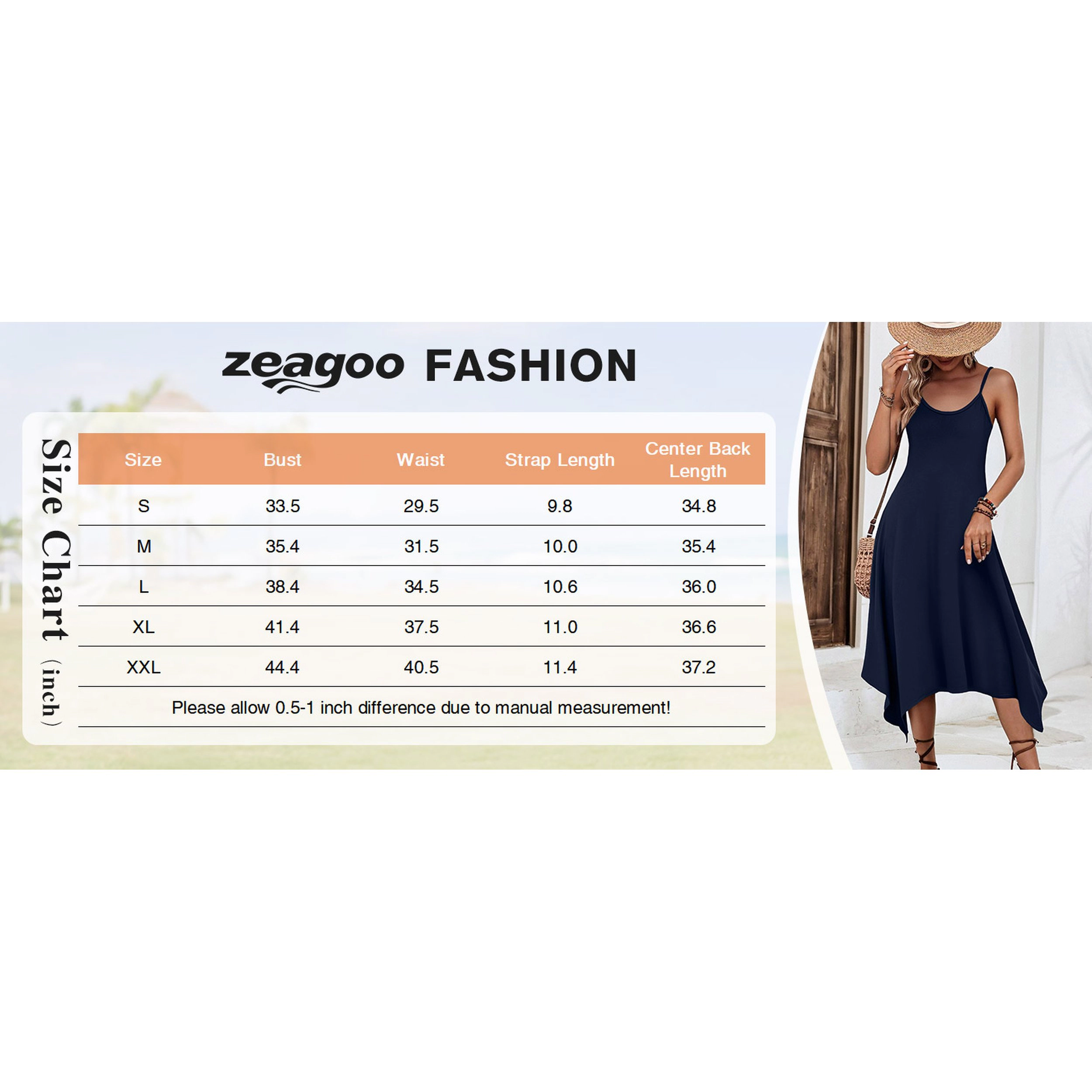 Zeagoo Women's Scoop Neck Sleeveless Midi Dress