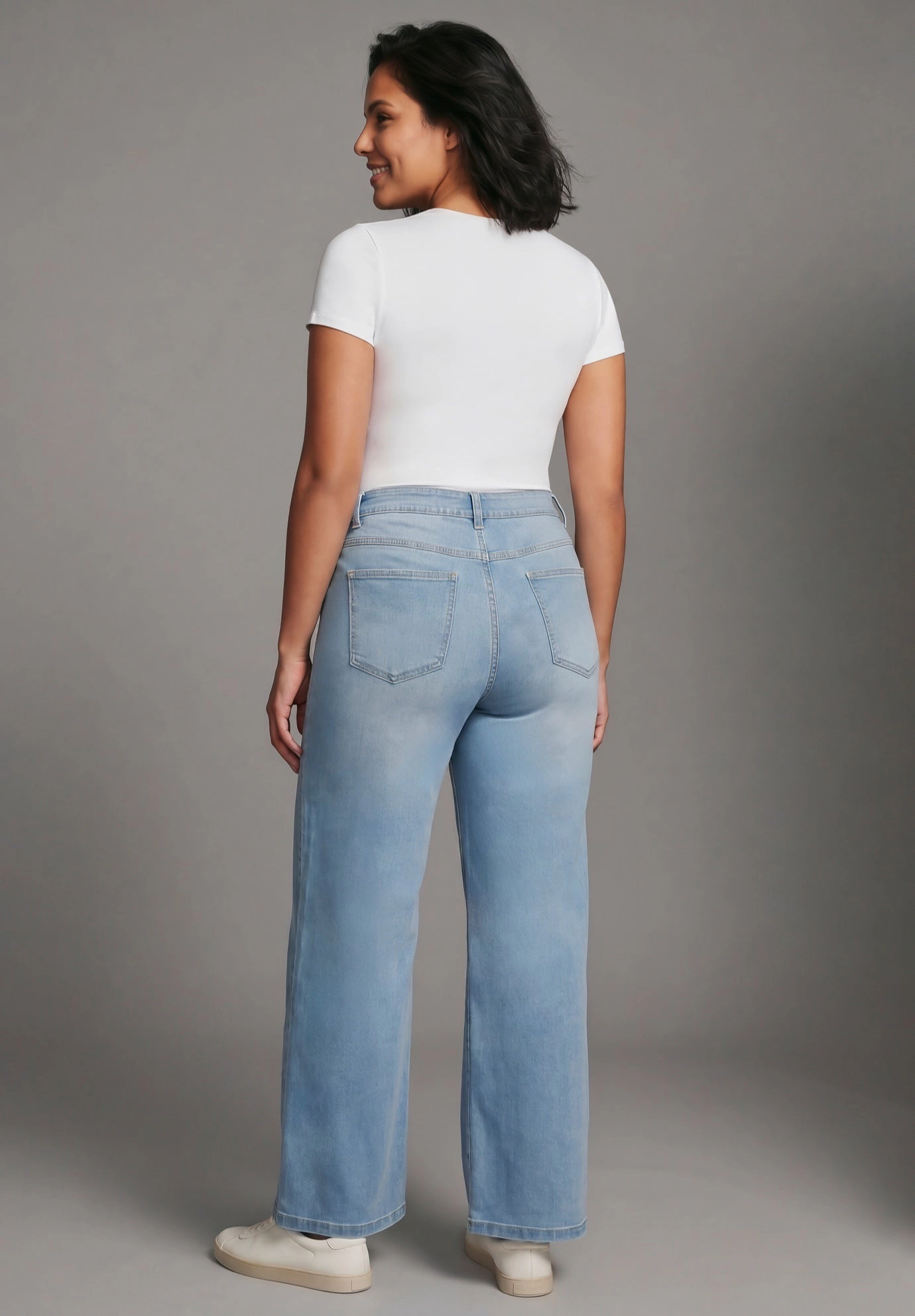 Avenue Women's Plus Butter Denim Wide Leg Jean