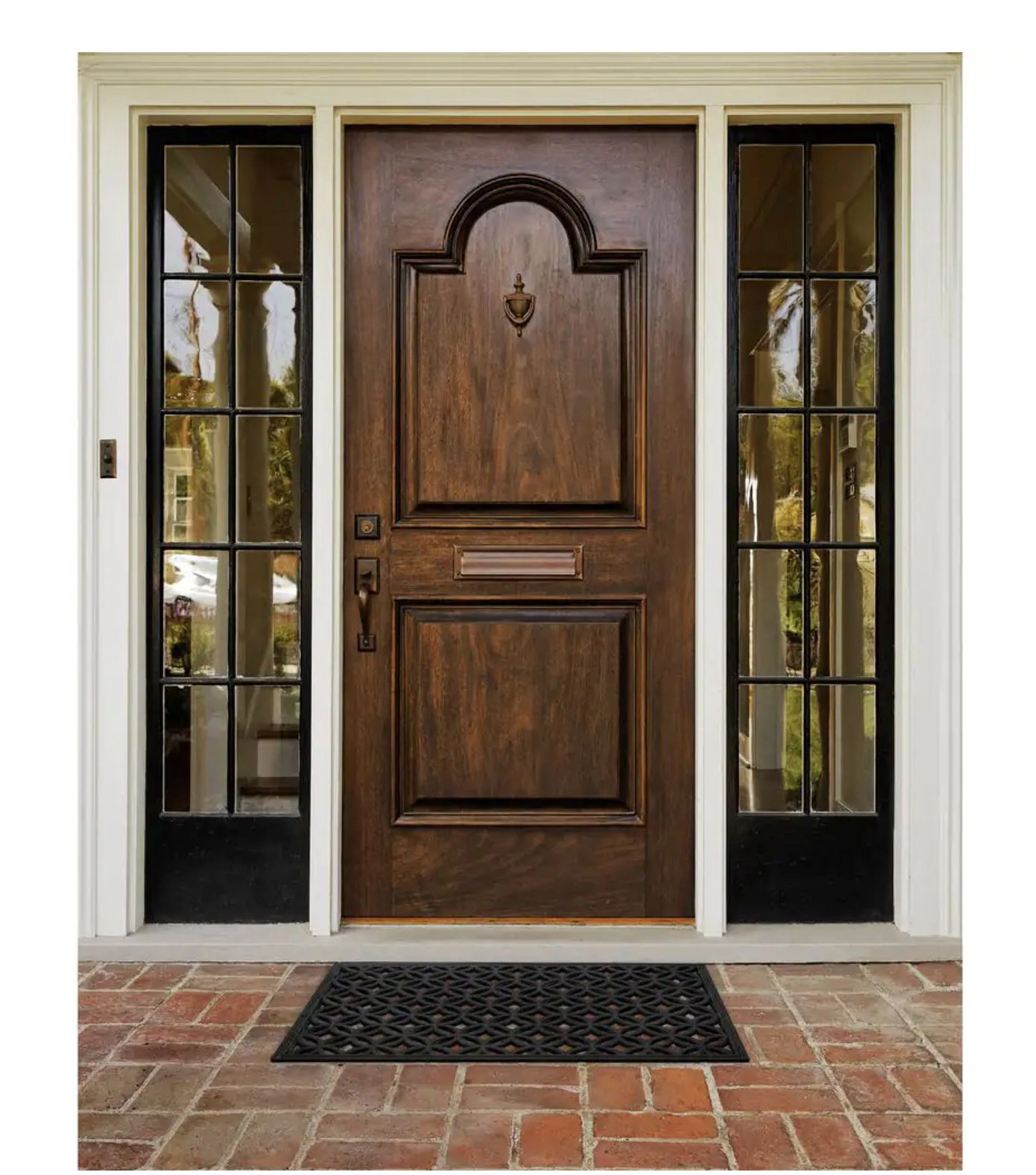 Kate Aurora Diamond 18 in. x 30 in. Wrought Iron Designed Non Skid Rubber Outdoor Door Mat