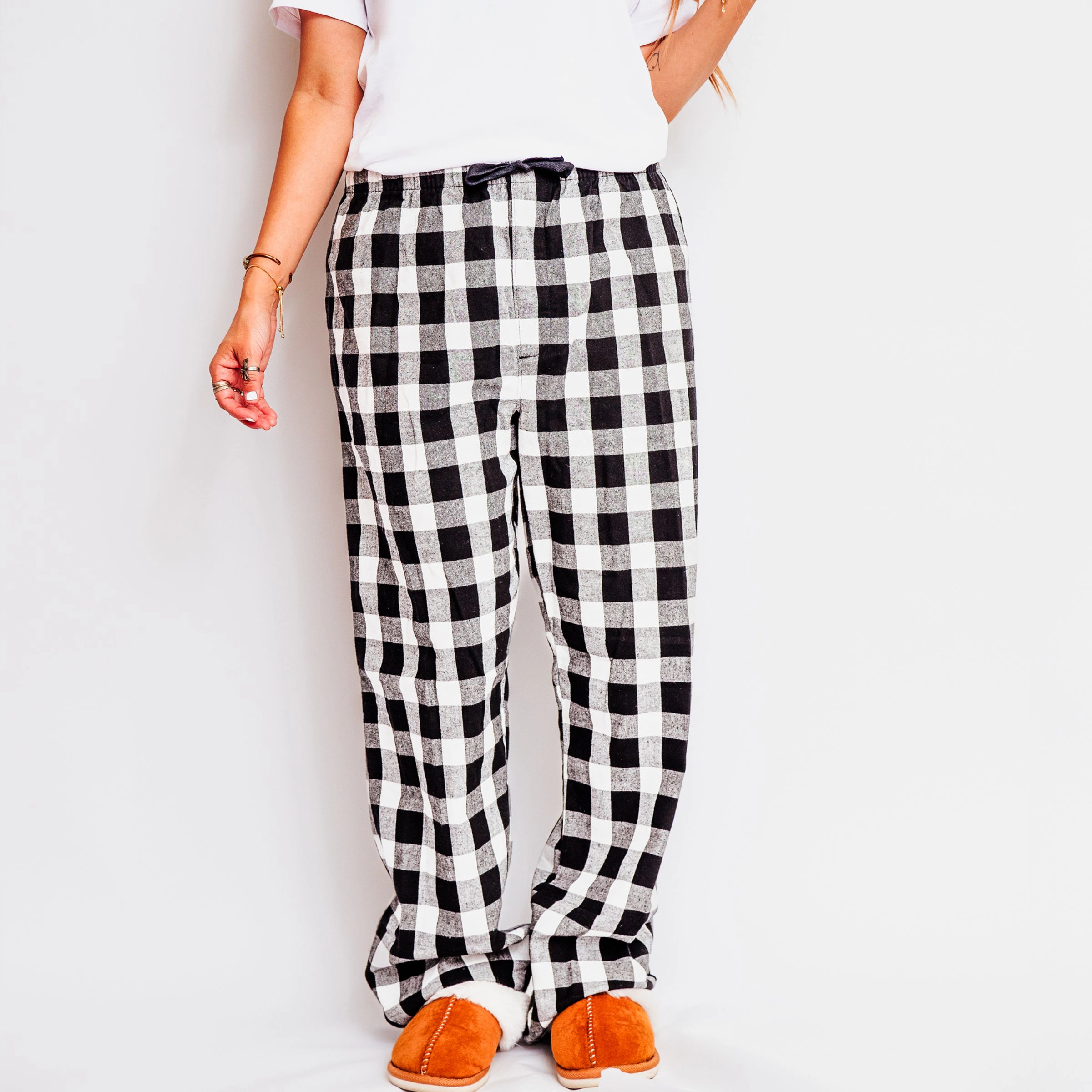 Simply Sage Market - Women's Plaid Pants and Tee Set October Girls Club
