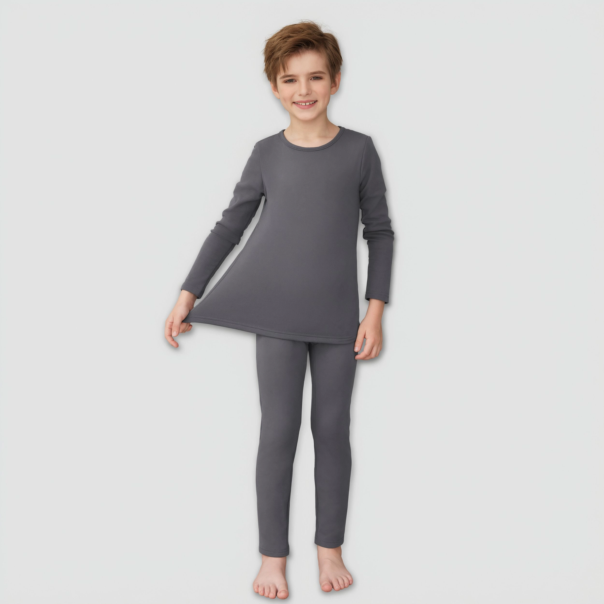 Arshiner Toddler Boys Thermal Underwear Set Base Layer Fleece Lined Long Johns Top Bottom