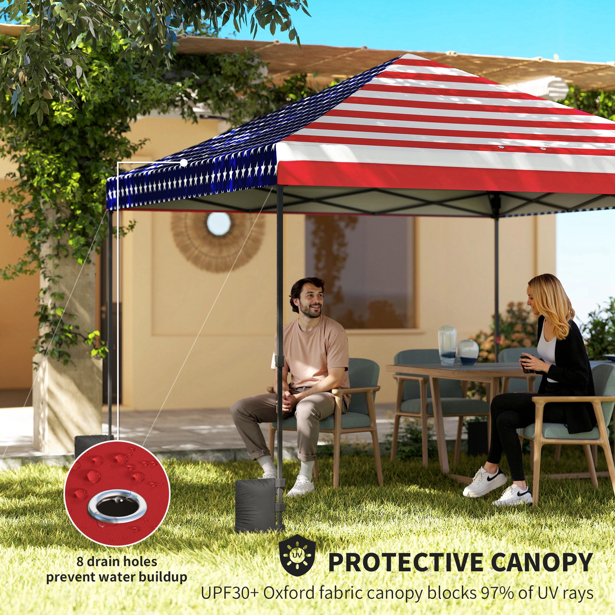 HONGGE 10 x ft Pop Up Canopy Tent with One Push Setup Outdoor Portable Instant Shelter w/ Roller Bag