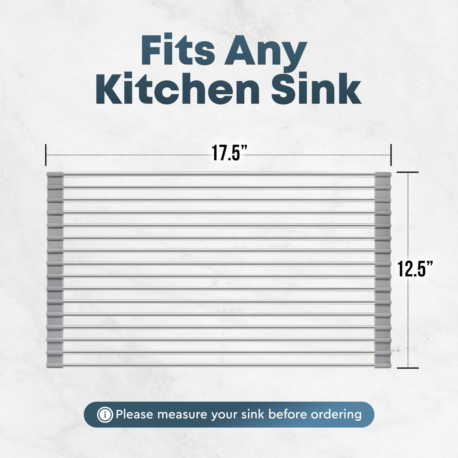Zulay Kitchen 17.5” x 12” Roll Up Dish Drying Rack - Stainless Steel Over Sink Dish Drying Rack