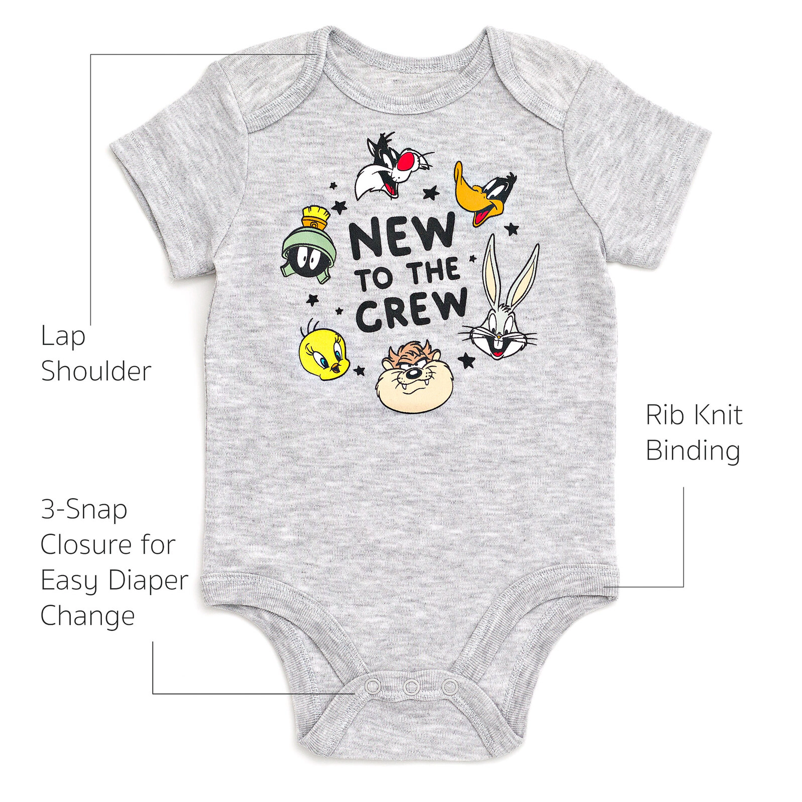 Looney Tunes Baby Boy or Girl Baby Shower Bodysuit and Blanket Set