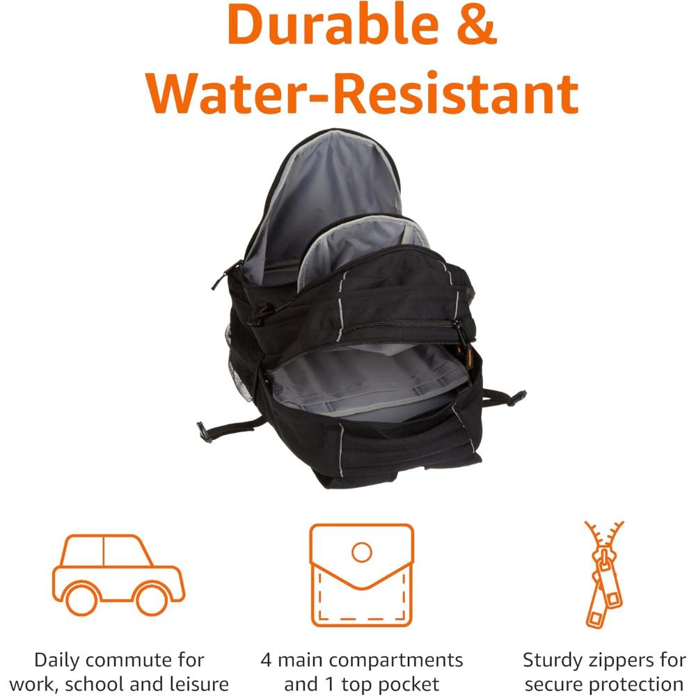 Clear Skye Unisex Slim Durable Black Laptop Backpack