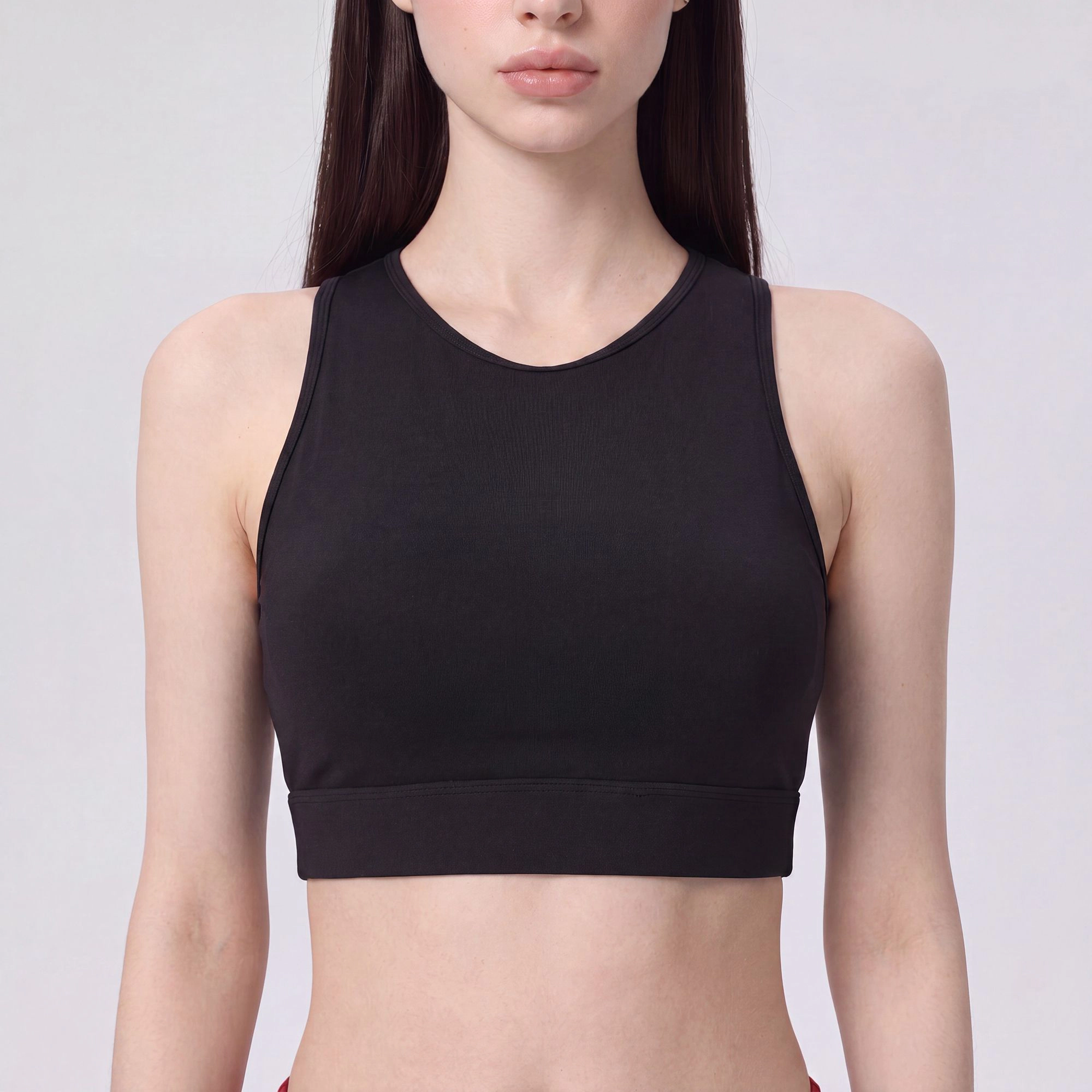 Anna-Kaci Women's Cropped Sports Bra Tank with High Neck Sleeveless Fitted Workout Yoga Training Top