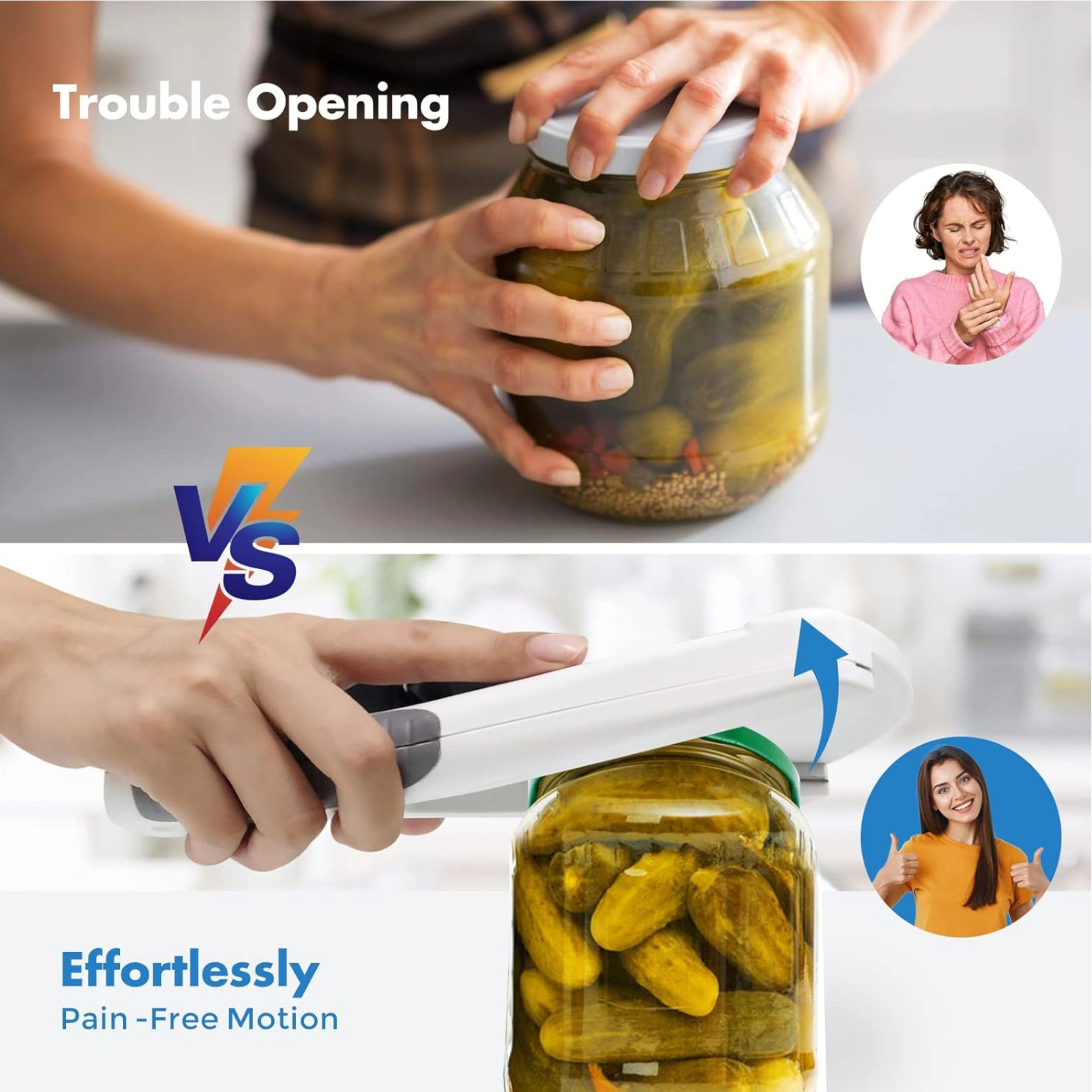 Stock Preferred Effortless Jar Opener for Any Size Lid Easy Grip Kitchen Lid Opener