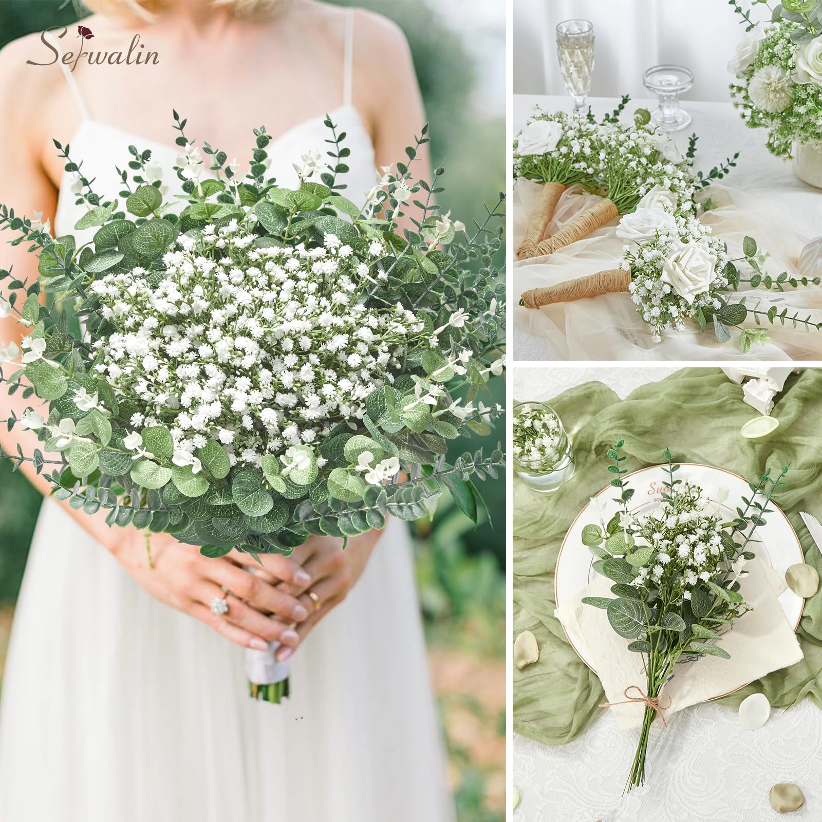 PUPWE Mixed EucalyptStems  Greenery For Centerpieces