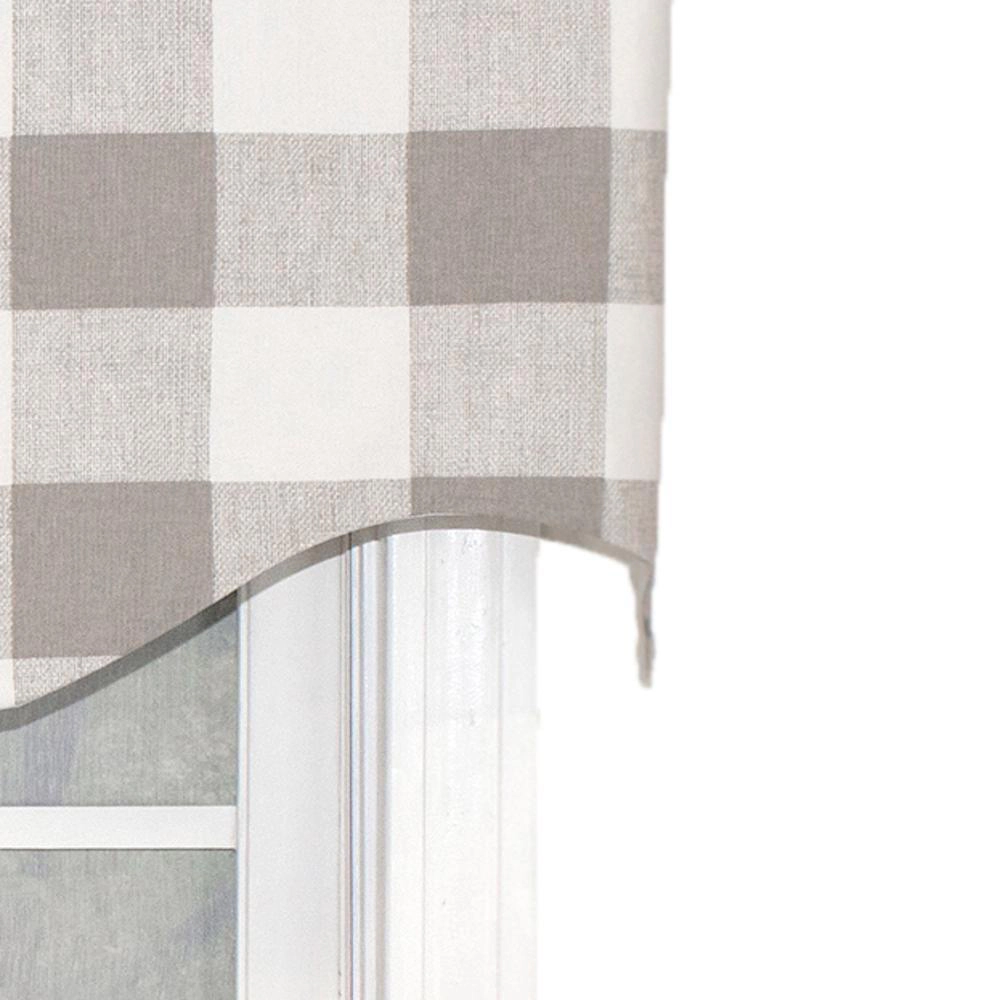 Grande Check Regal Style 3" Rod Pocket Valance 50" x 17" Taupe by RLF Home