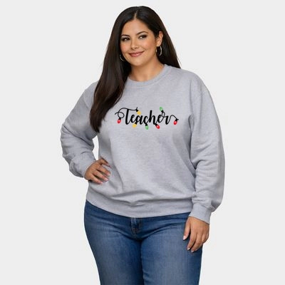 Simply Sage Market - Teacher Christmas Lights  Women's Plus Sized Graphic Sweatshirt