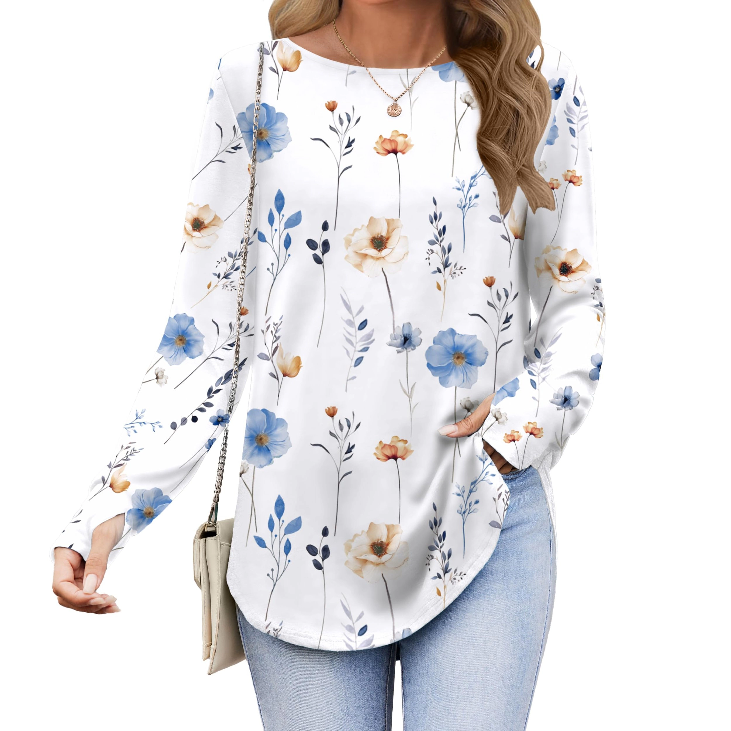 Zeagoo Women Boho Long Sleeve T Shirt