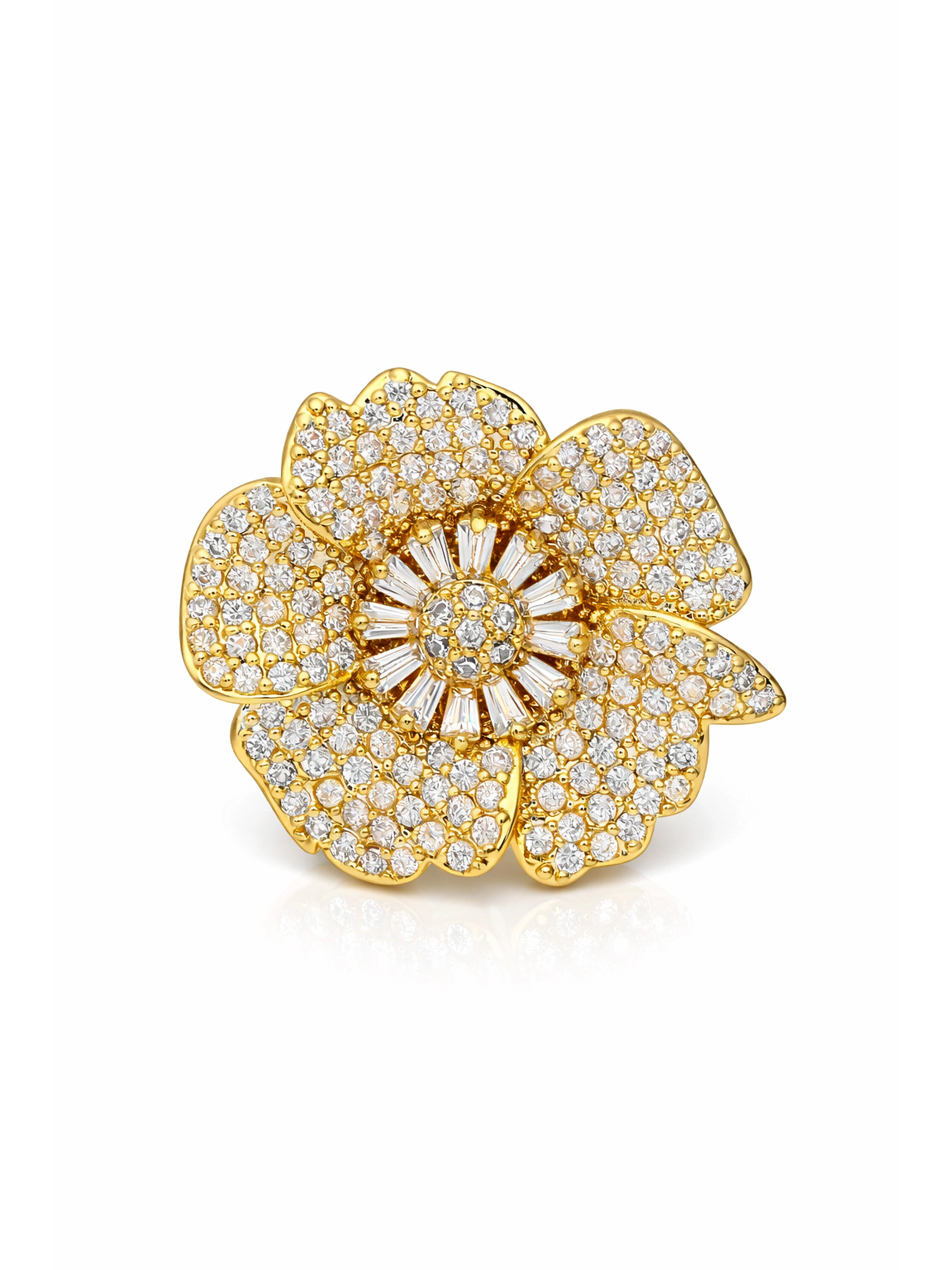 AGP Paris Women's Pave Floral Statement Ring