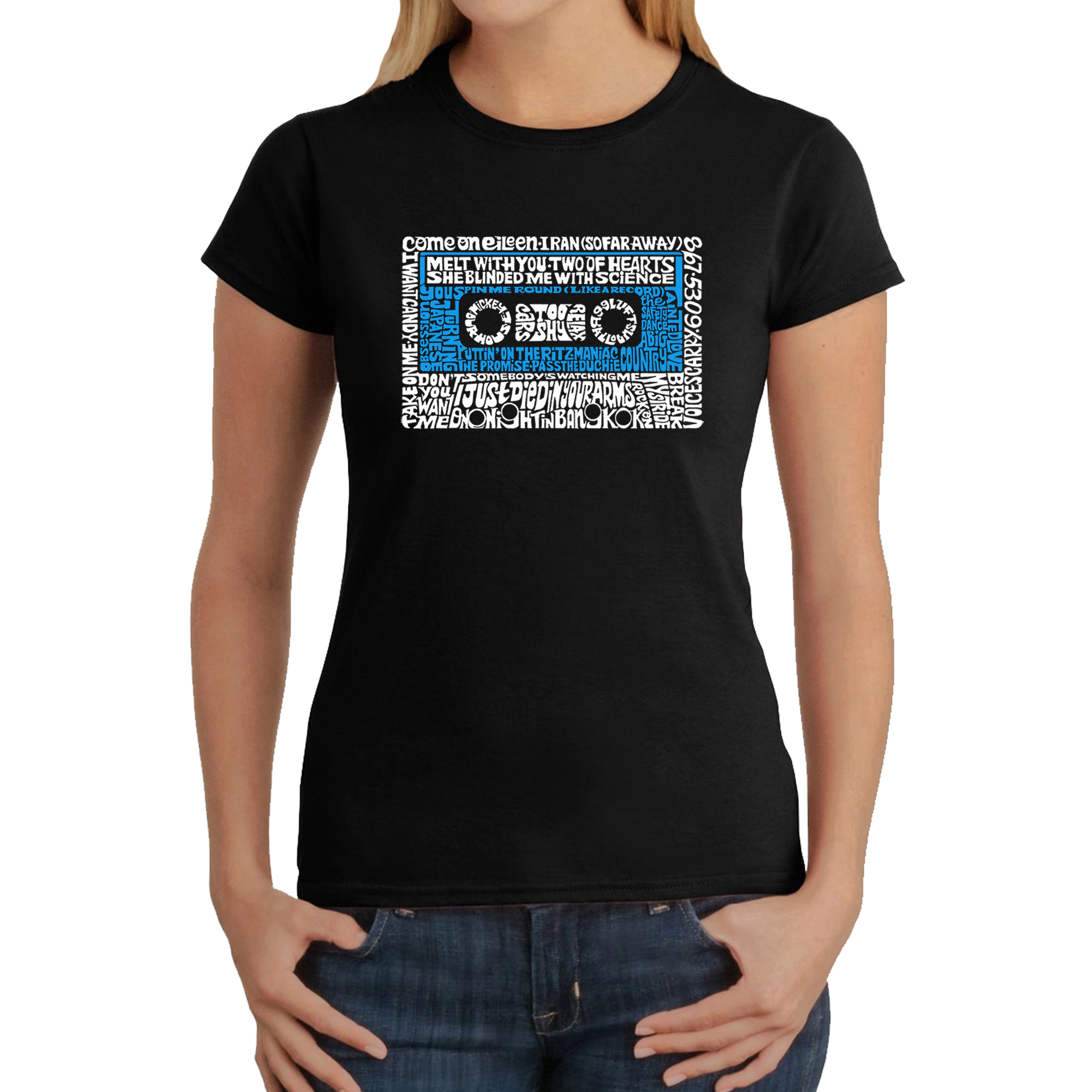 LA Pop Art Women's Word T-Shirt - 80s One Hit Wonders