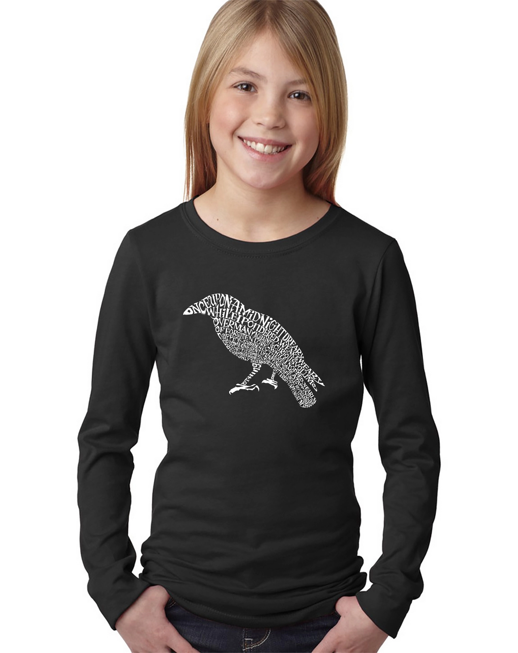 LA Pop Art Girls Long Sleeve Word T-Shirt