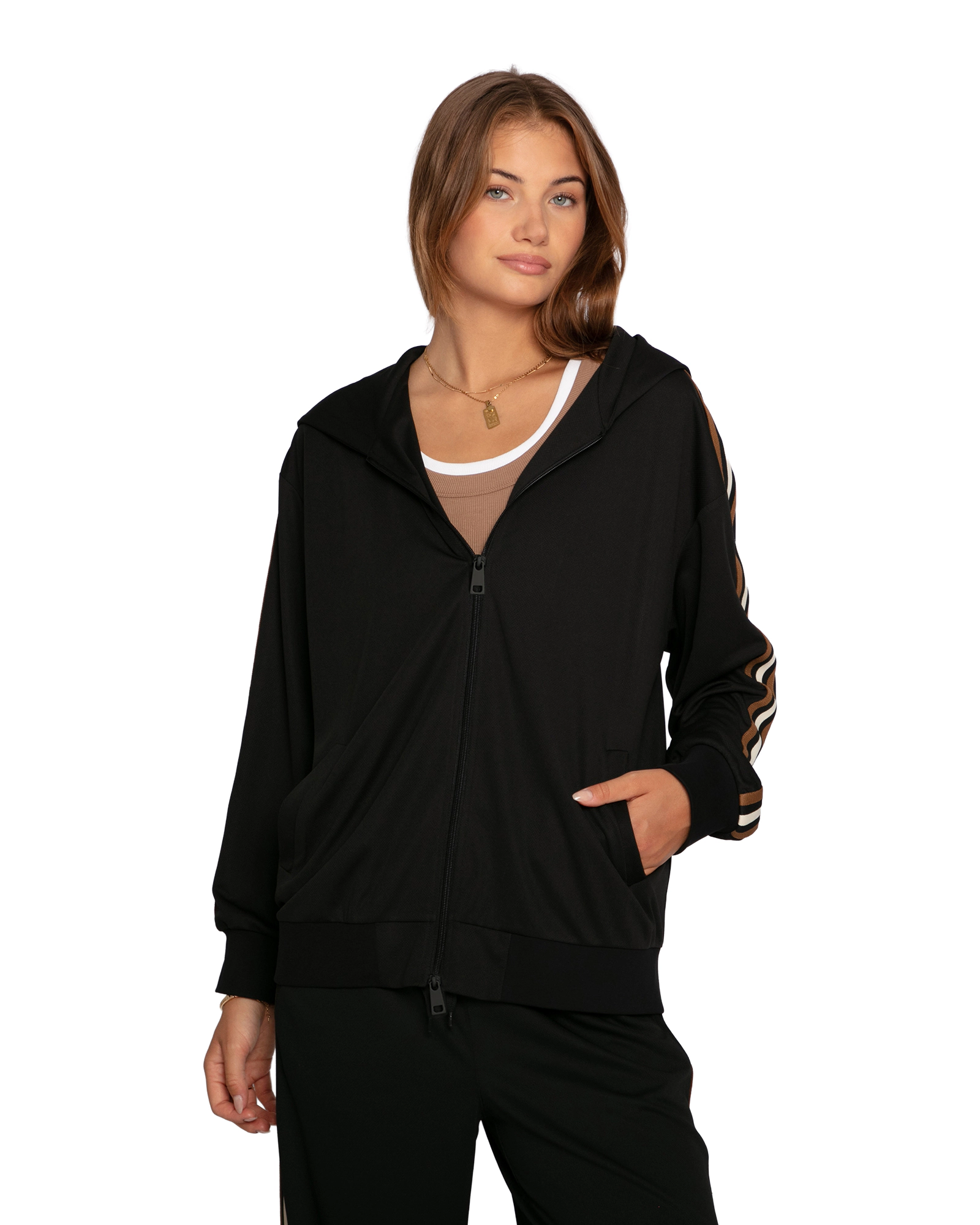 Belle & Bloom Ready To Go Striped Sleeve Jacket