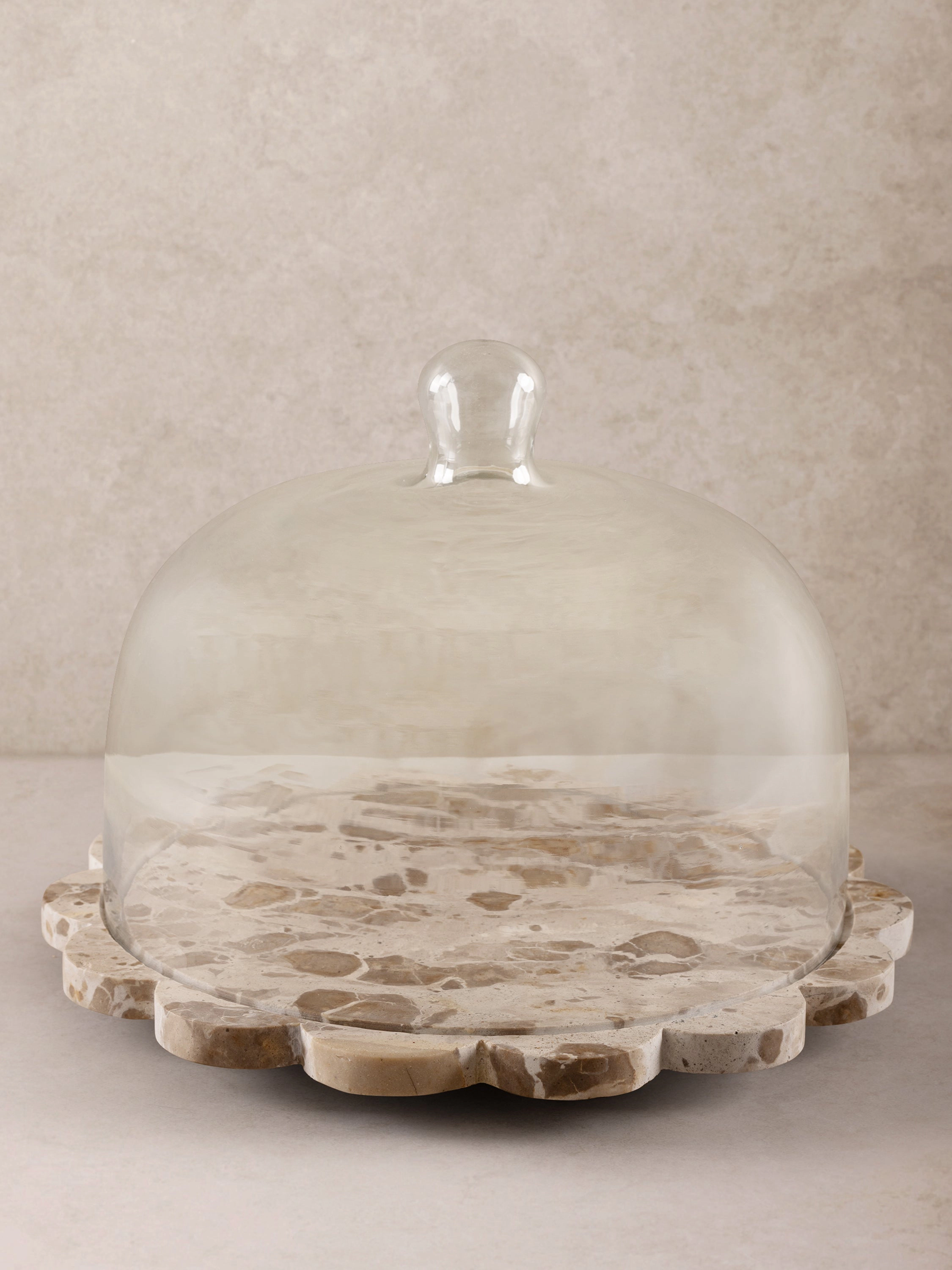 GAURI KOHLI Viola Brown Onyx Serving Board with Cloche