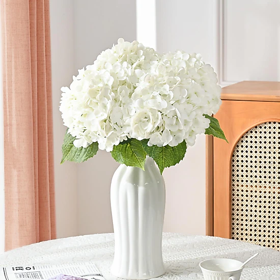 PUPWE 421in Hydrangea Artificial Flowers  Latex Real Touch Hydrangeas (blue)